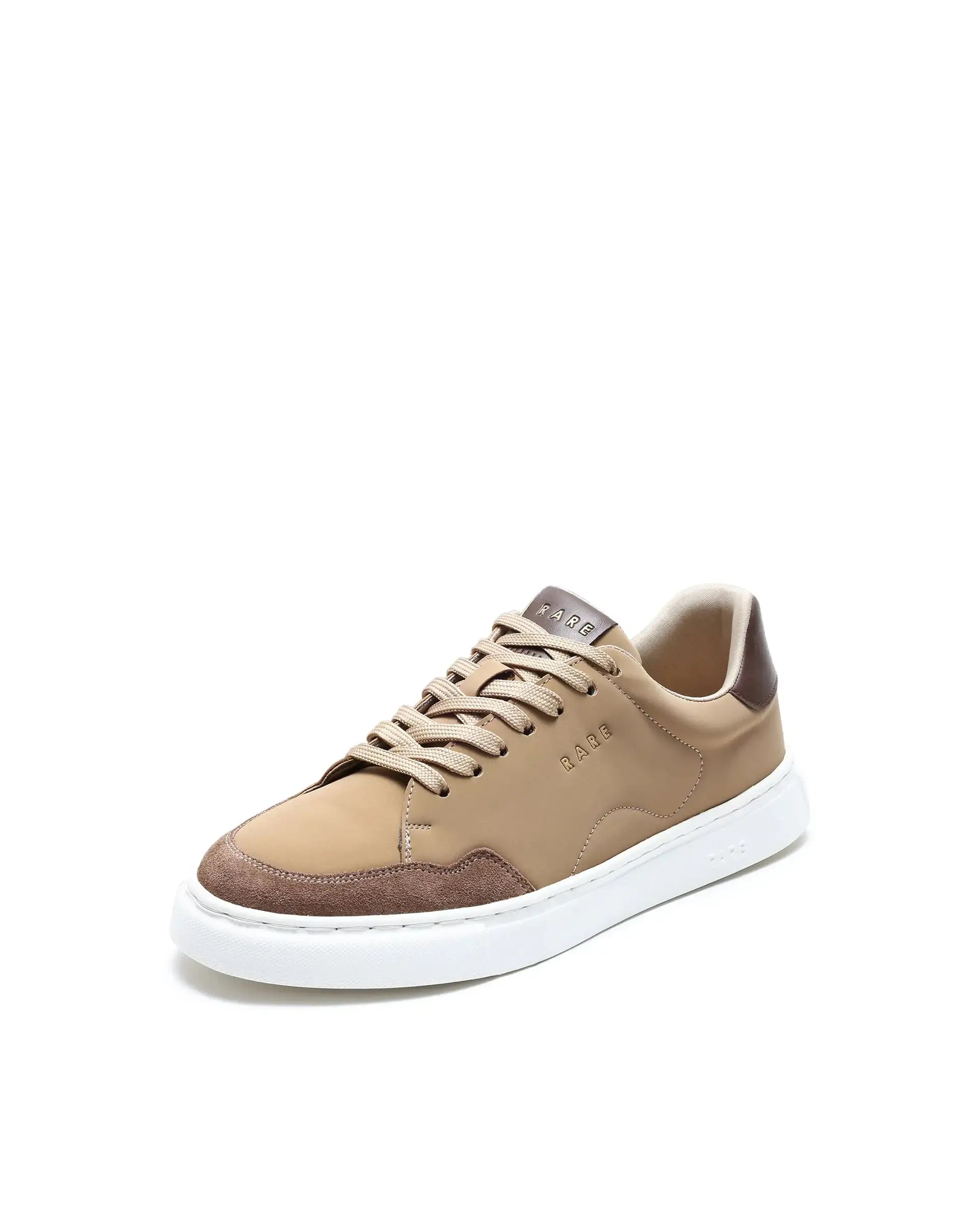 Rare Rabbit Men's Mawi Light Brown Micro Fiber Causal Sneaker