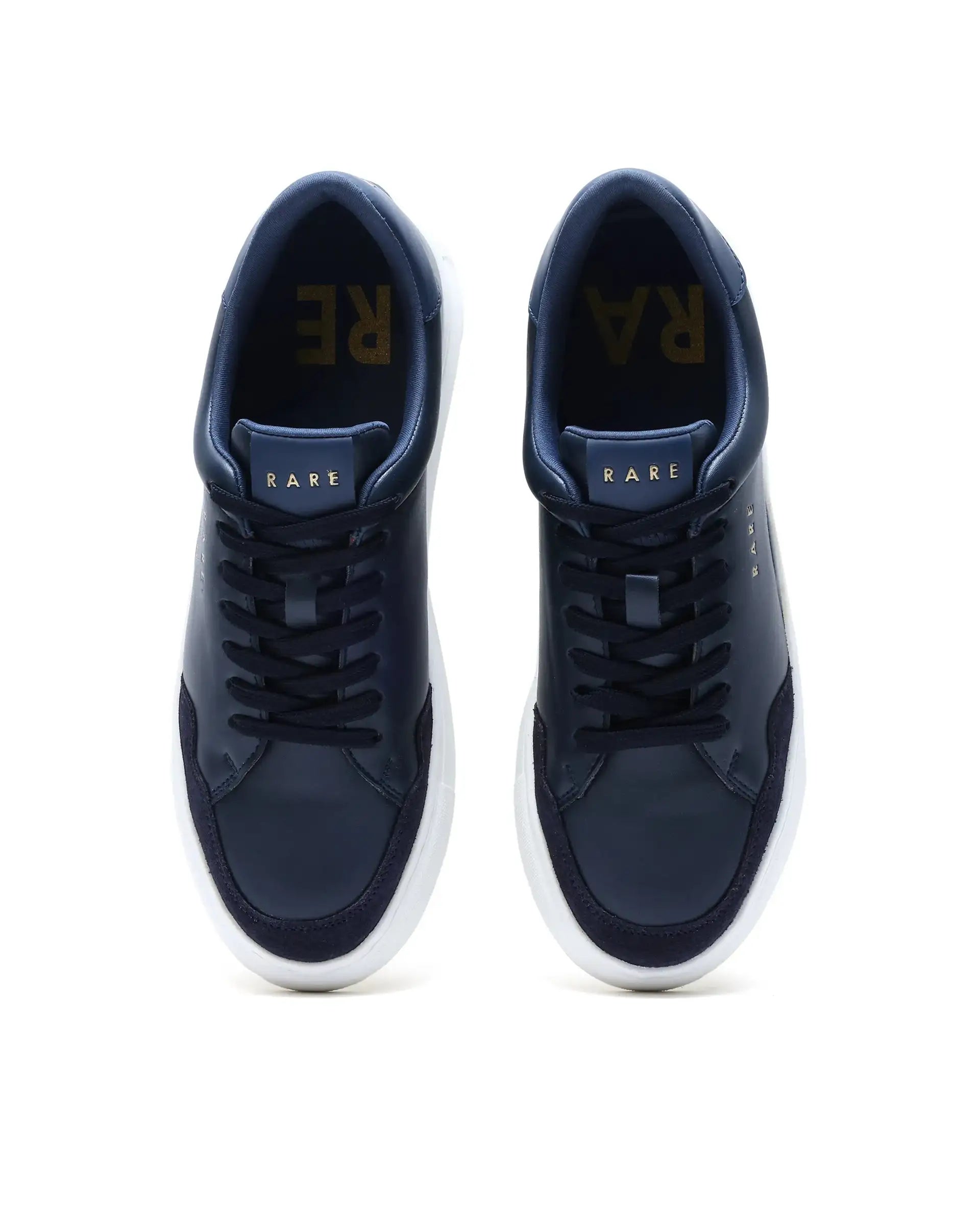 Rare Rabbit Men's Mawi Navy Micro Fiber Causal Sneaker