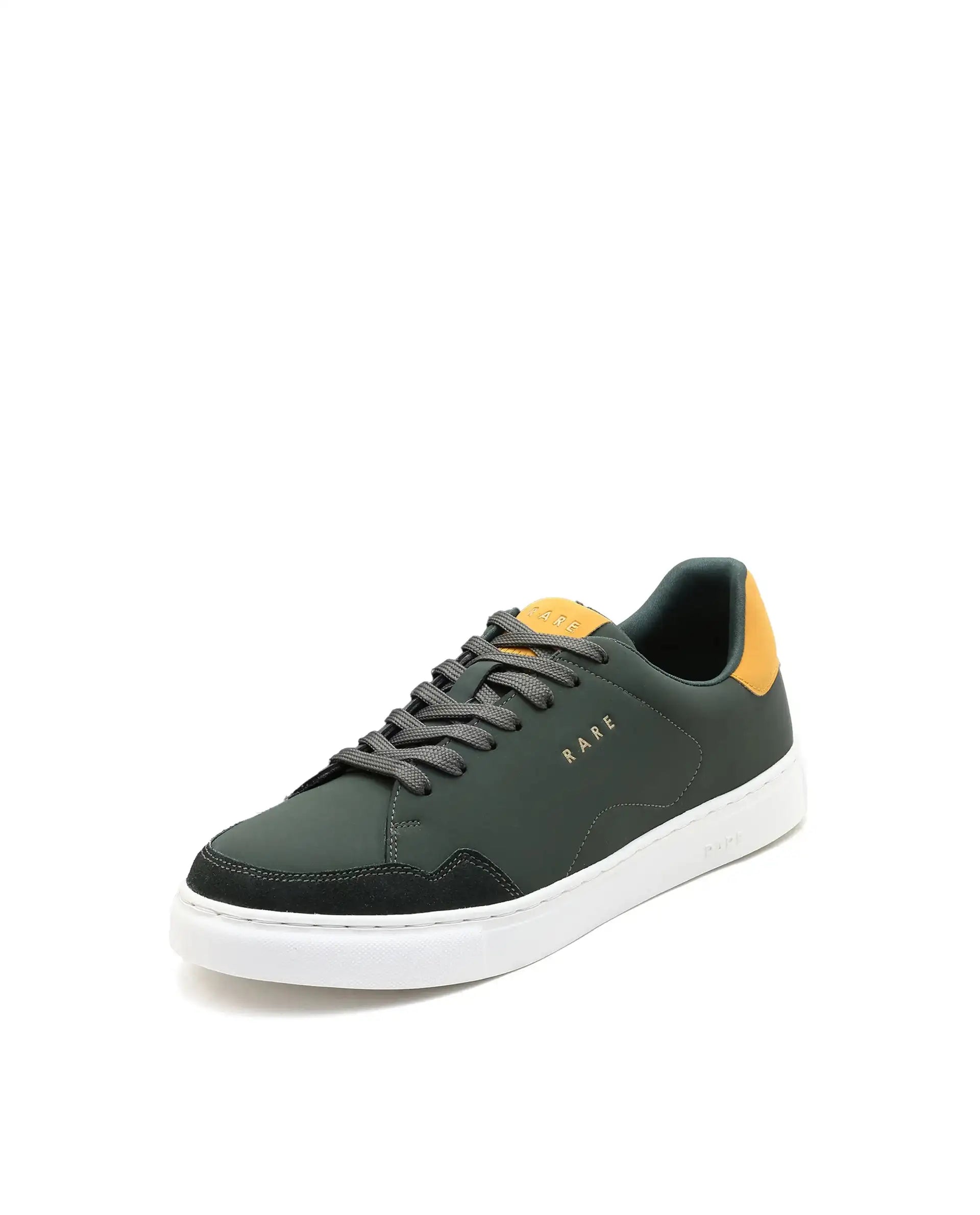 Rare Rabbit Men's Mawi Olive Micro Fiber Causal Sneaker