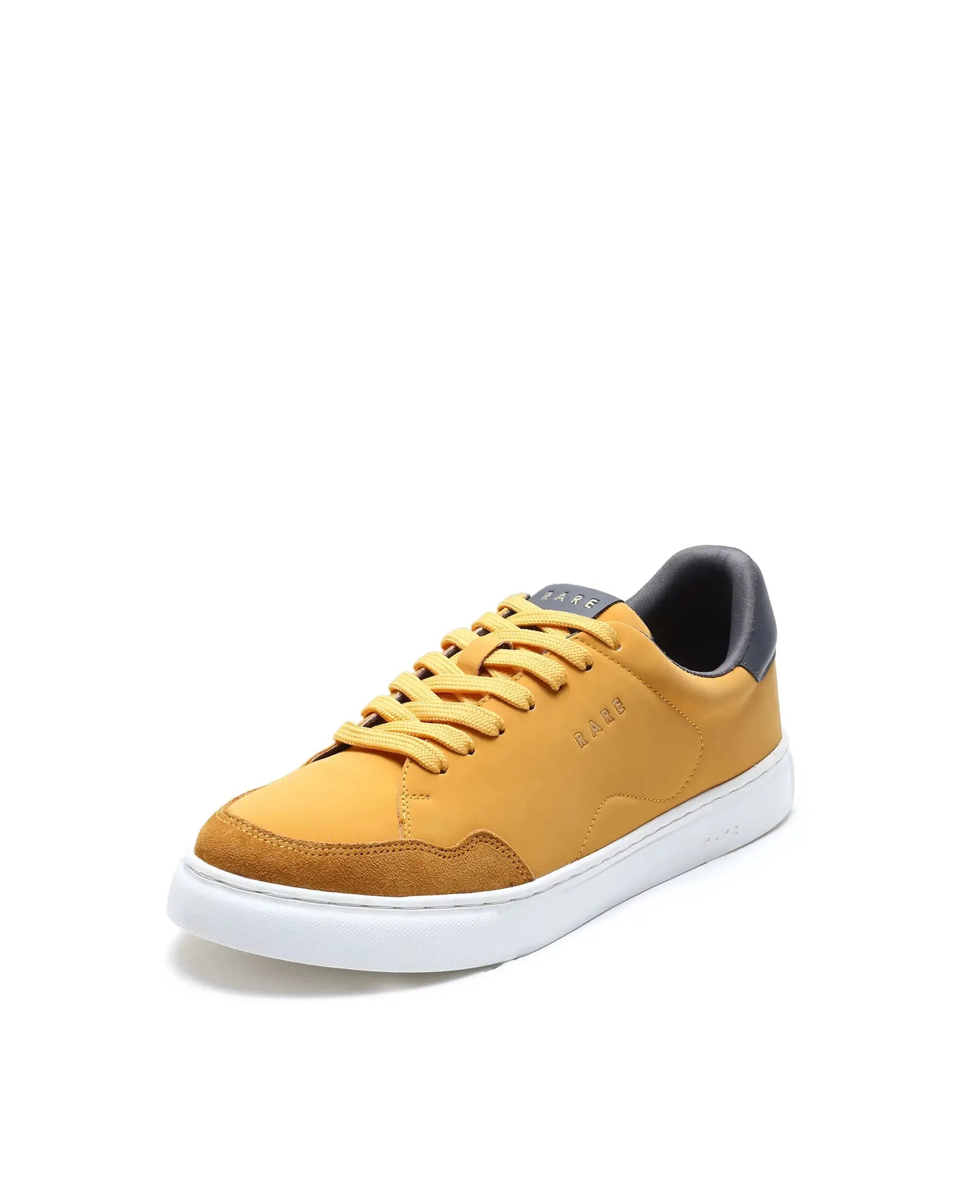 Rare Rabbit Men's Mawi Yellow Micro Fiber Causal Sneaker