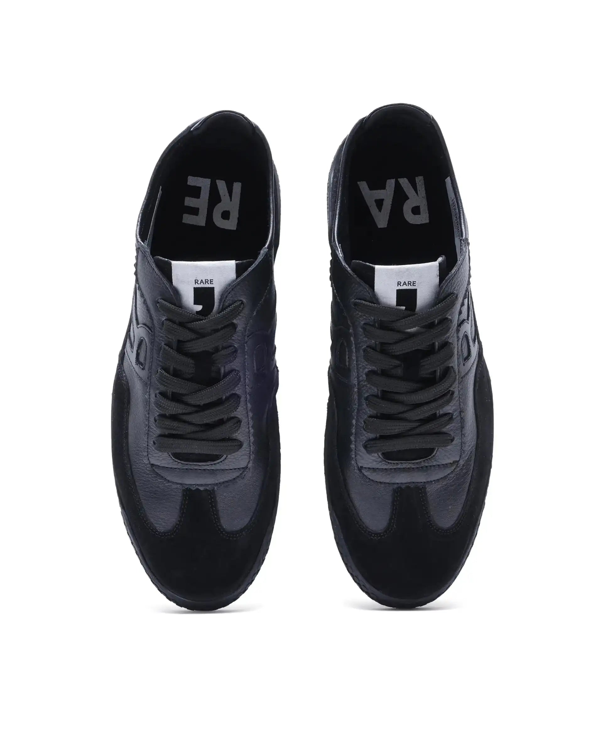 Rare Rabbit Men's Membo Black Leather Fabric Sneaker