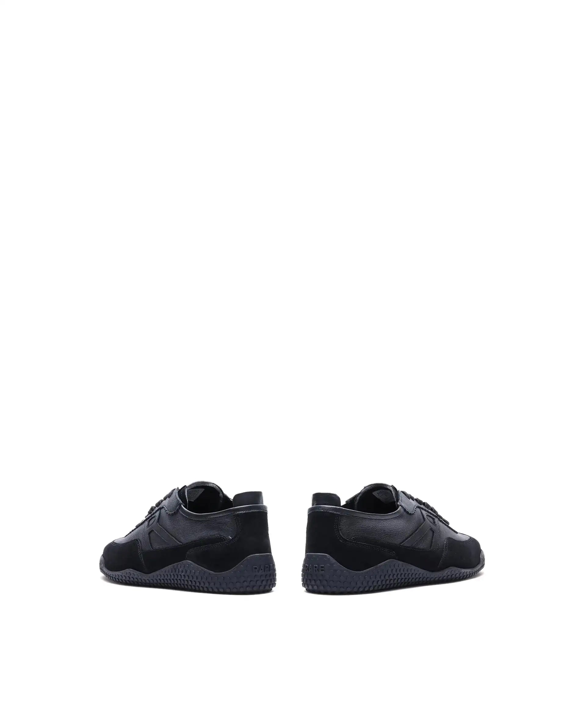 Rare Rabbit Men's Membo Black Leather Fabric Sneaker