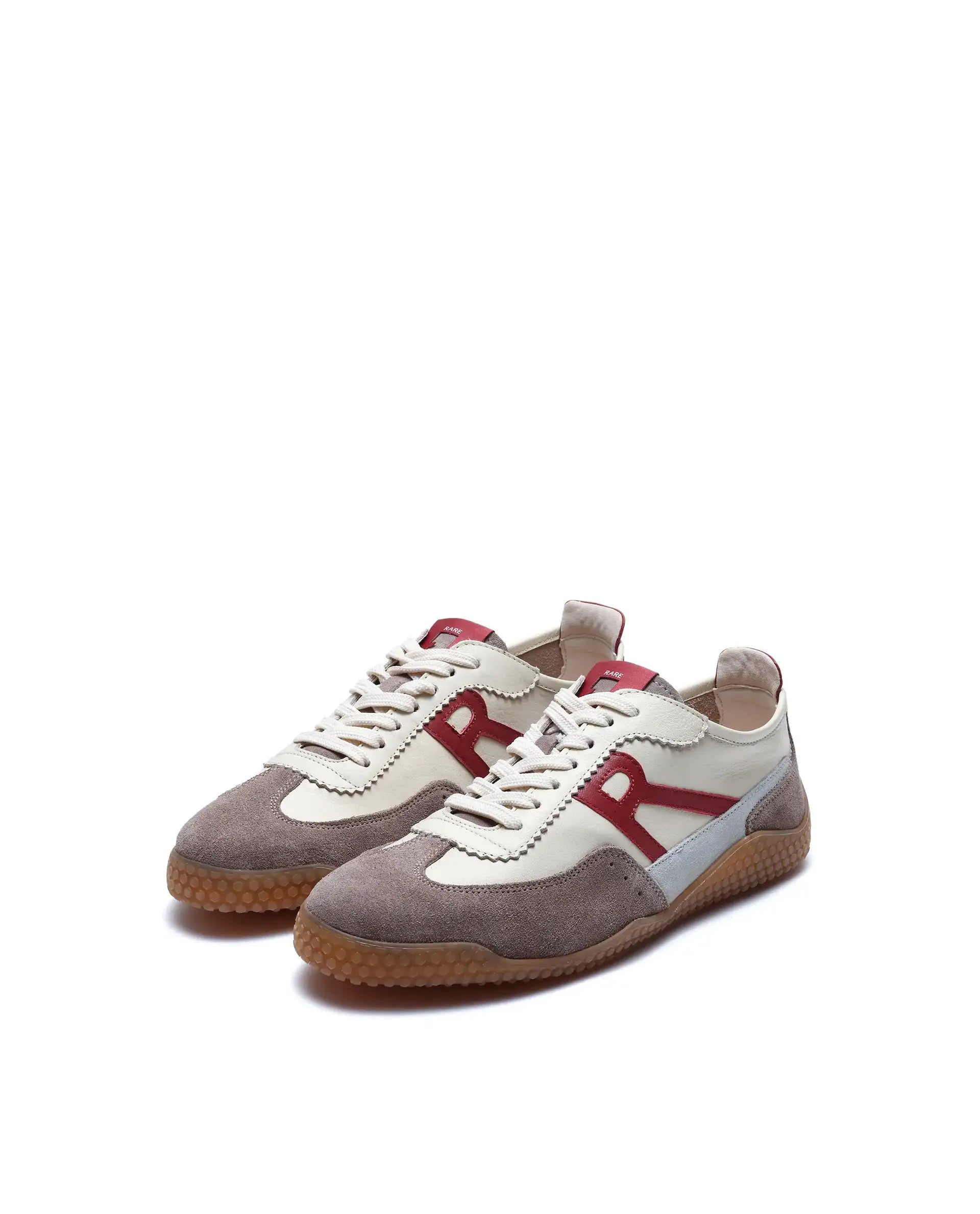 Rare Rabbit Men's Membo Dark Beige Leather Fabric Sneaker
