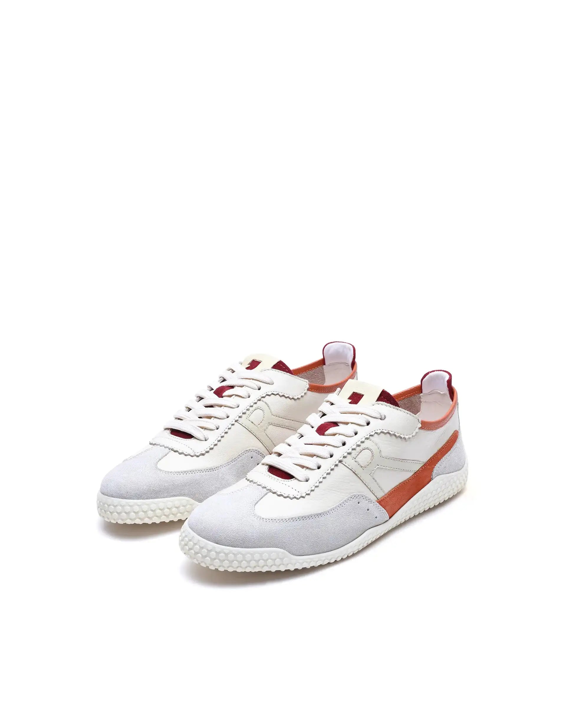 Rare Rabbit Men's Membo Light Beige Leather Fabric Sneaker