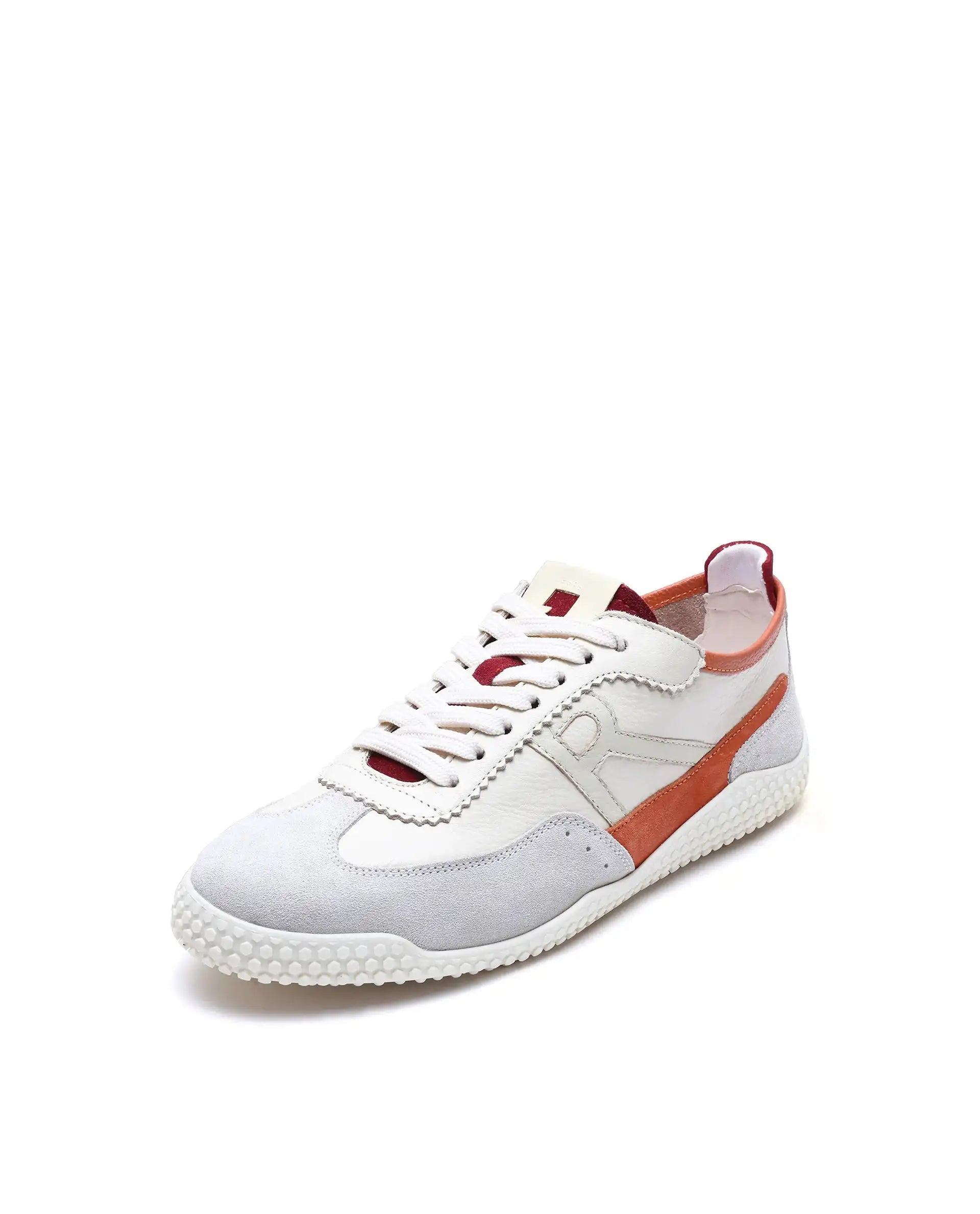 Rare Rabbit Men's Membo Light Beige Leather Fabric Sneaker