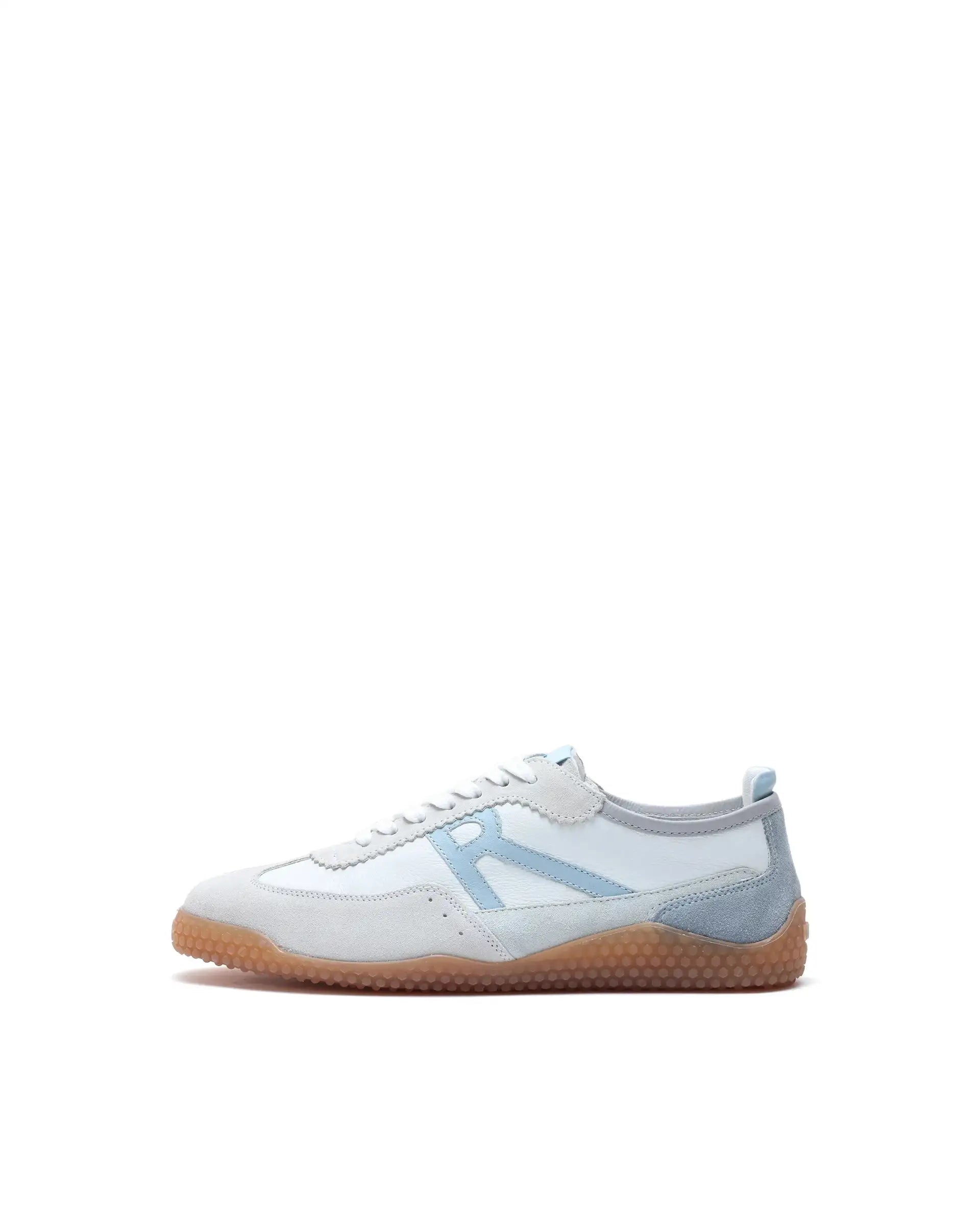 Rare Rabbit Men's Membo Light Cement Leather Fabric Sneaker