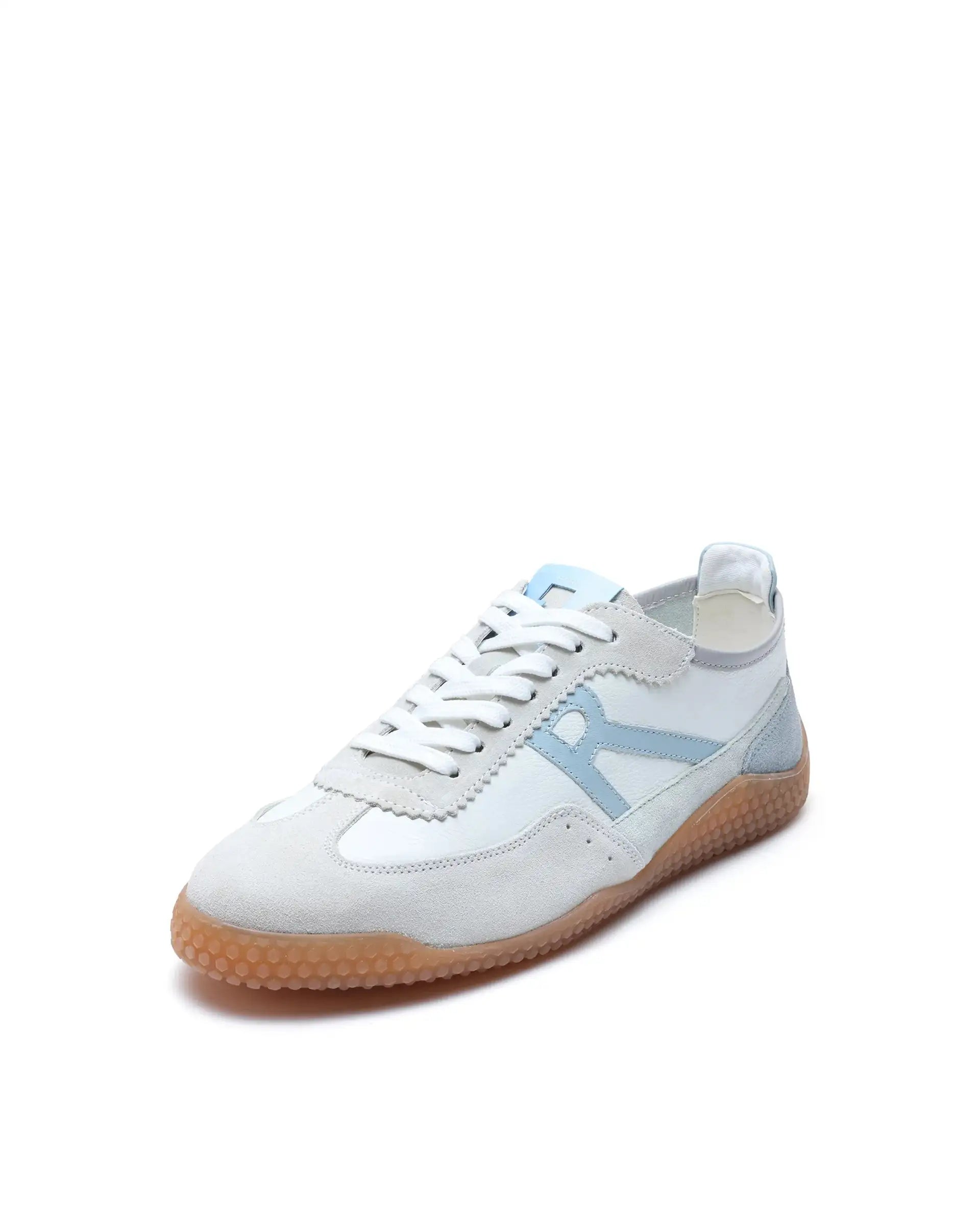 Rare Rabbit Men's Membo Light Cement Leather Fabric Sneaker