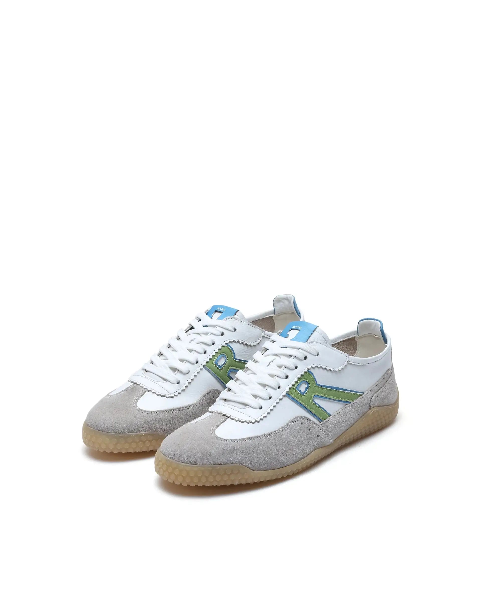 Rare Rabbit Men's Membo White Leather Fabric Sneaker