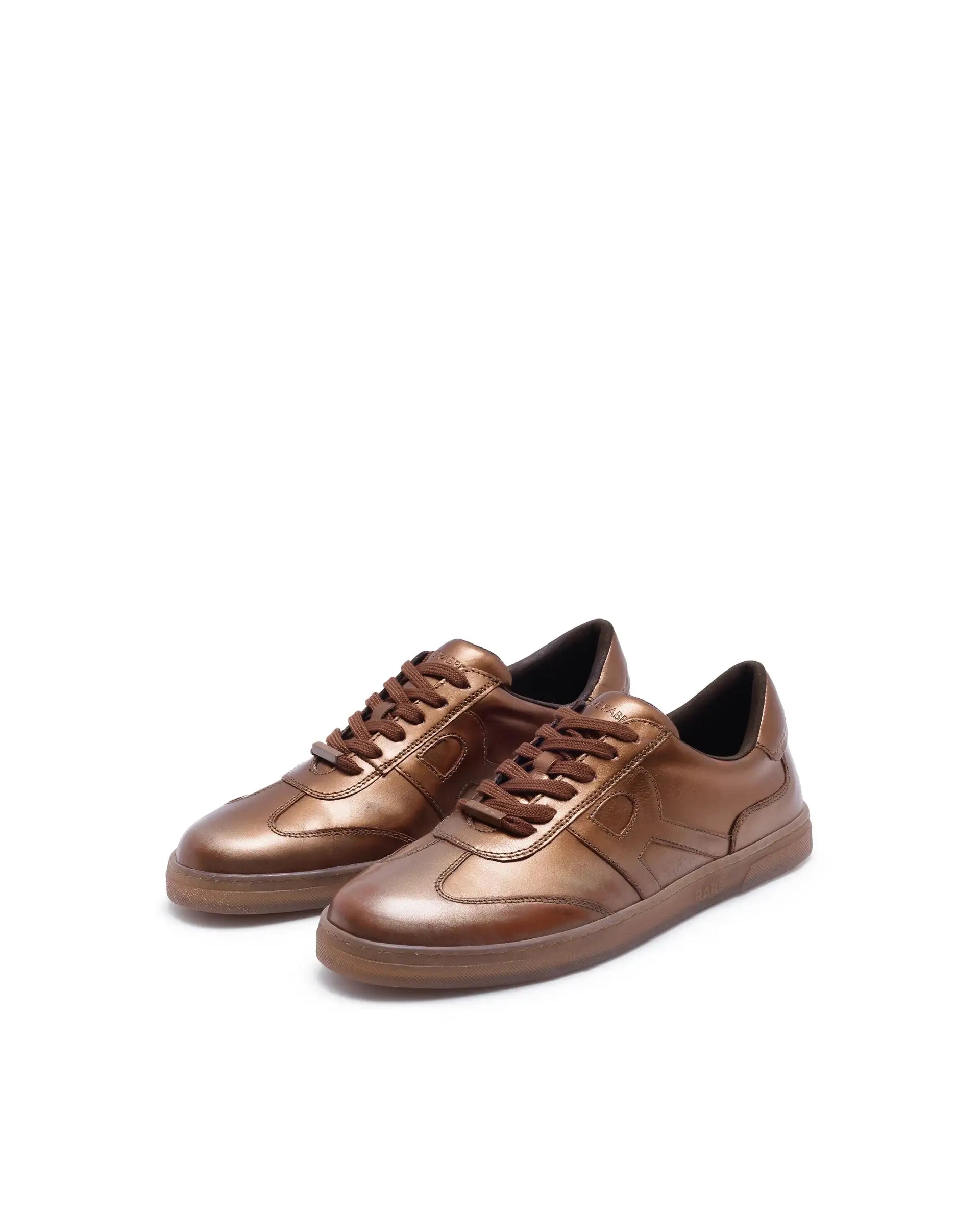 Rare Rabbit Men Mercure Metallic Copper Lace-Up Closure Shoes