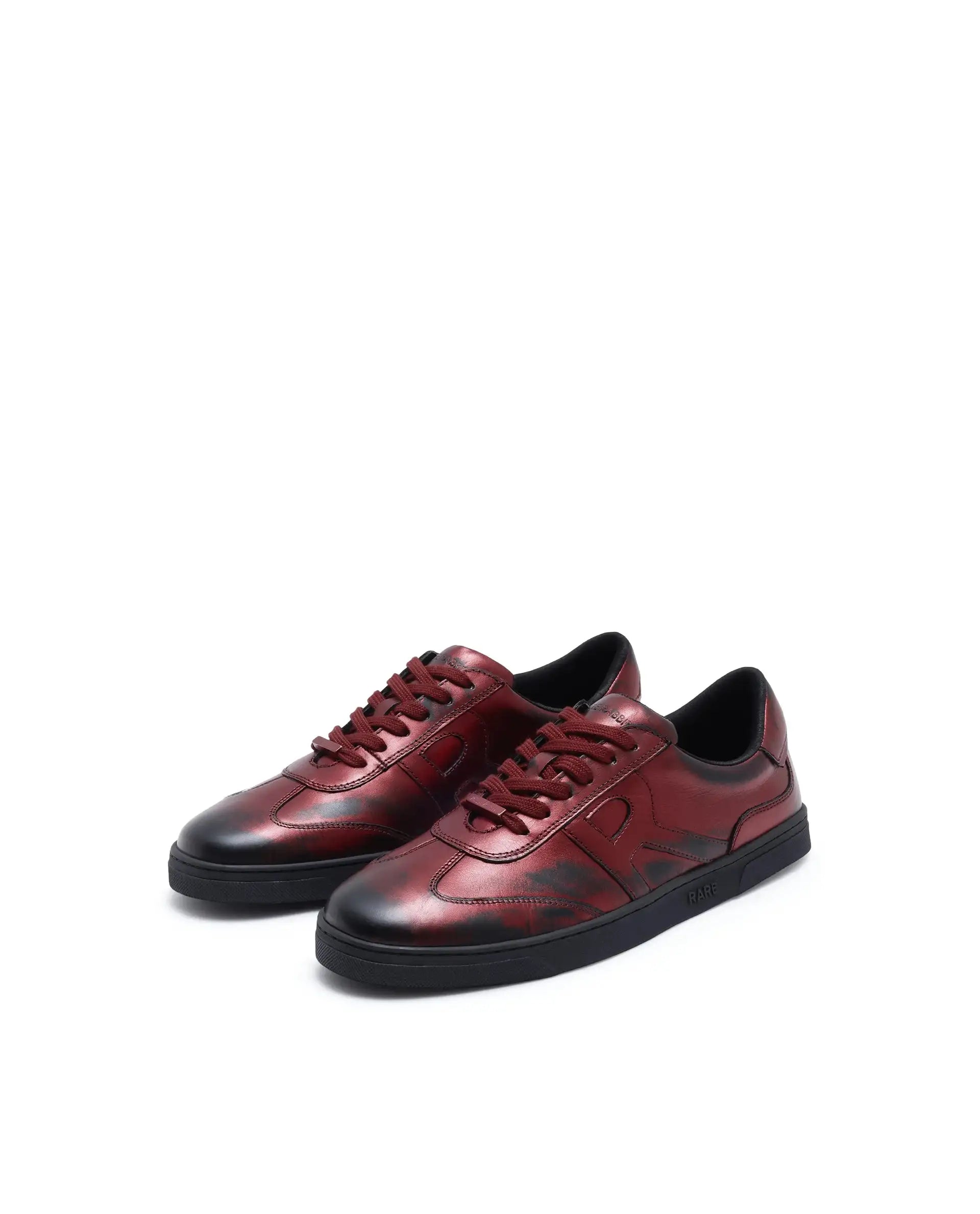 Rare Rabbit Men Mercure Metallic Red Lace-Up Closure Shoes