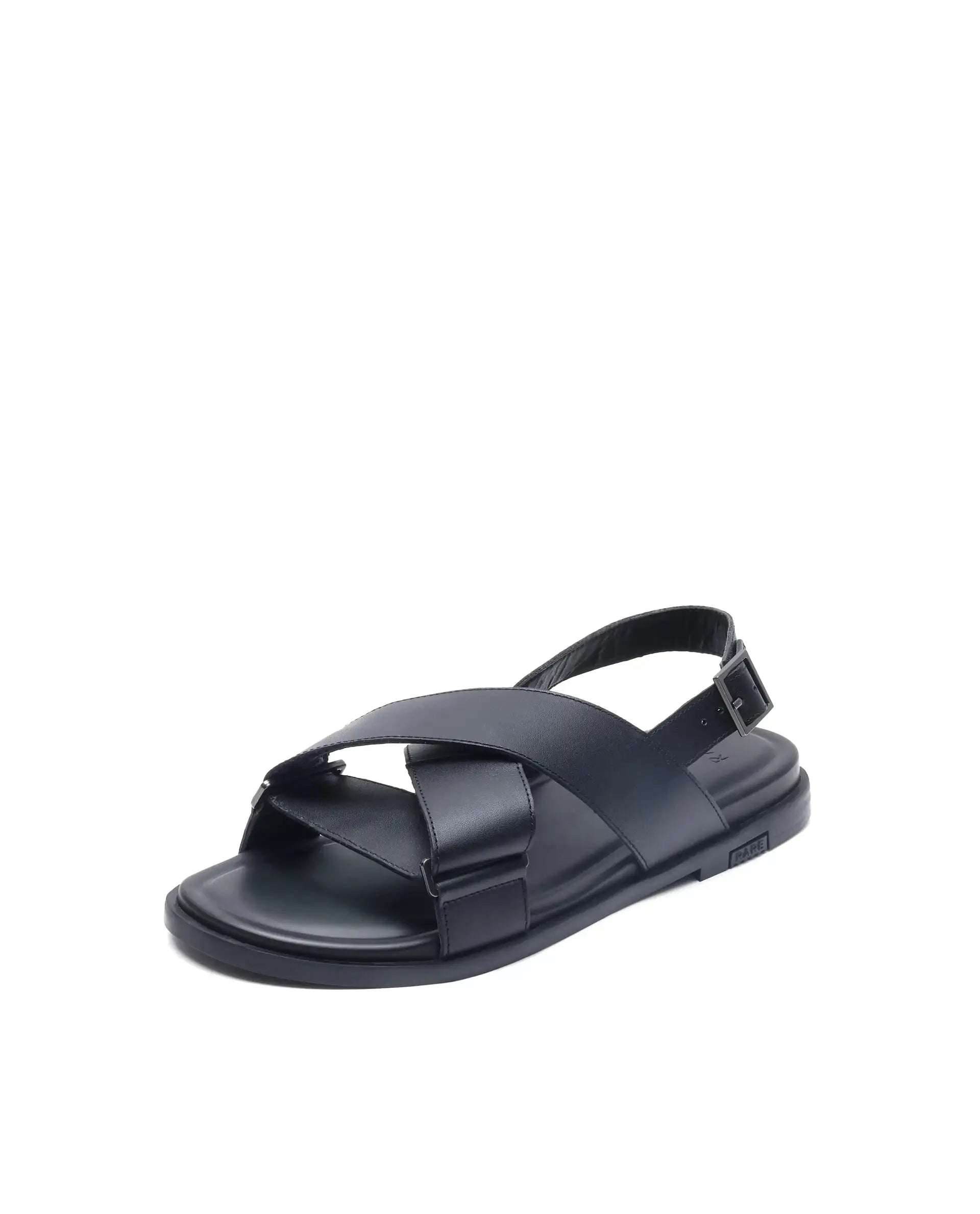 Rare Rabbit Men's Monz Black Slip-On Closure Sandal