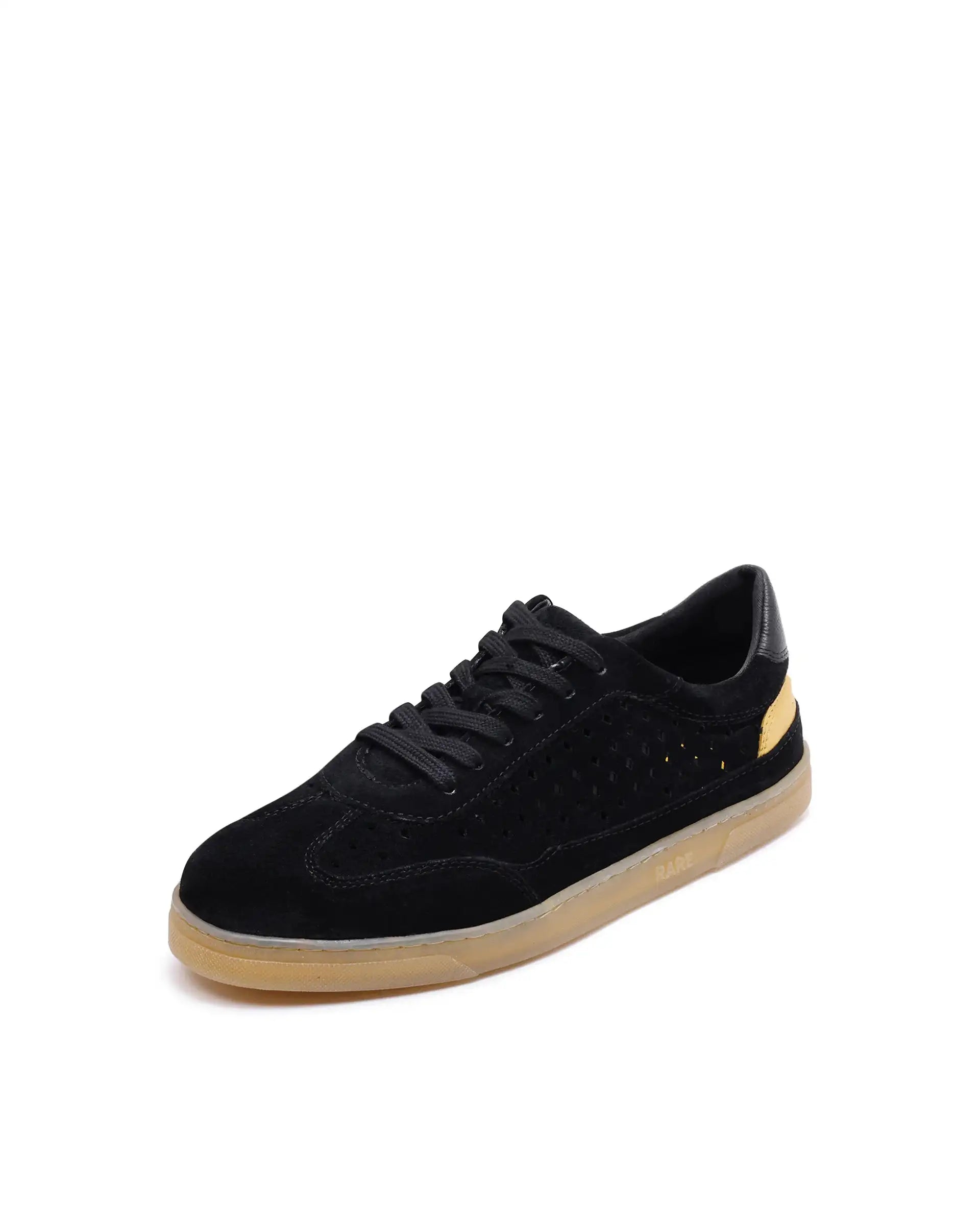Rare Rabbit Men Norma Black Suede Lace-Up Closure Sneaker
