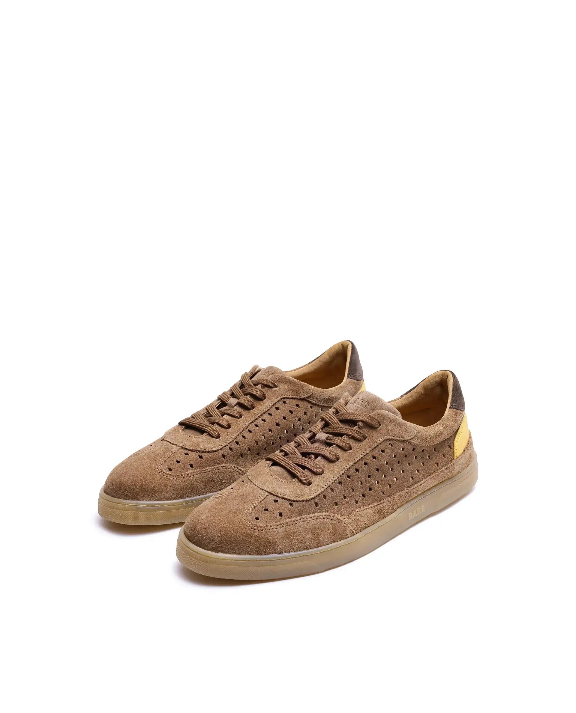 Rare Rabbit Men Norma Tan Suede Lace-Up Closure Sneaker