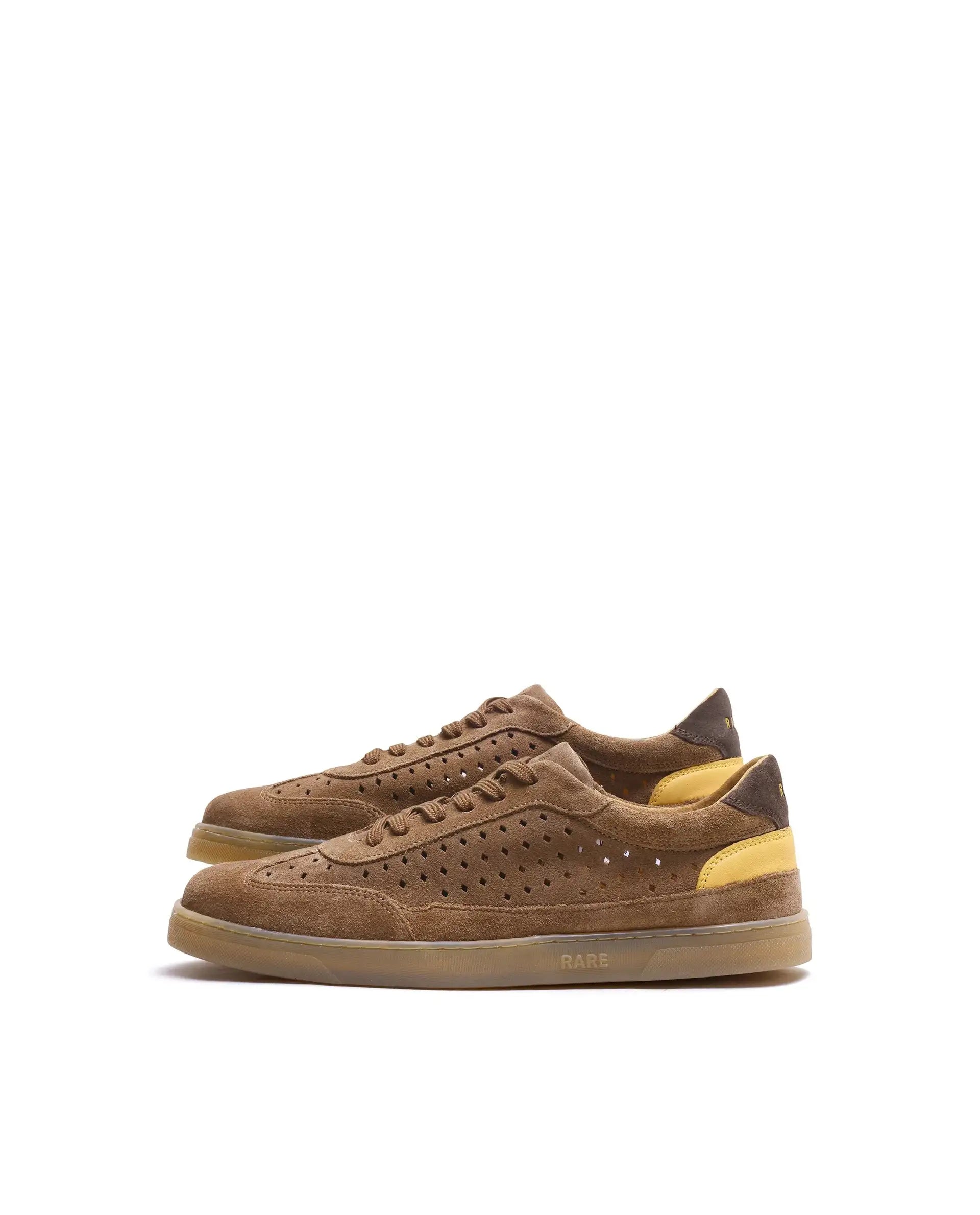 Rare Rabbit Men Norma Tan Suede Lace-Up Closure Sneaker