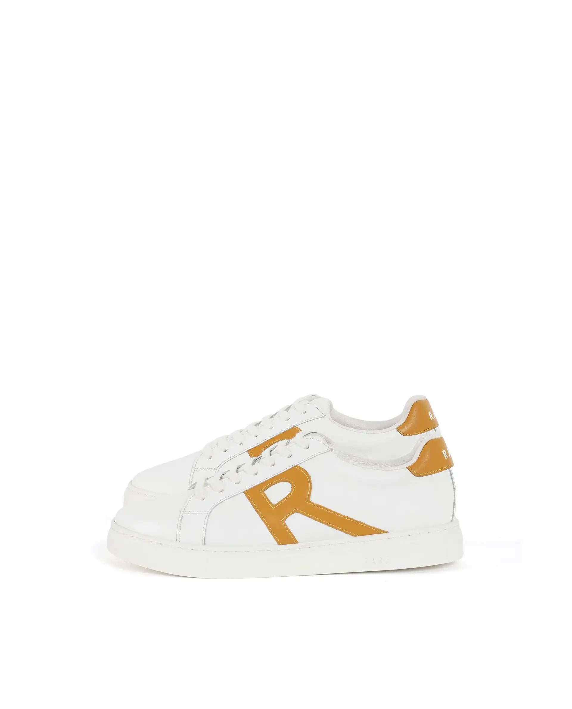 Rare Rabbit Men's Nova Mustard Round Toe Smart Casual Low-Top Lace-Up Logo Branding Sneaker Shoes