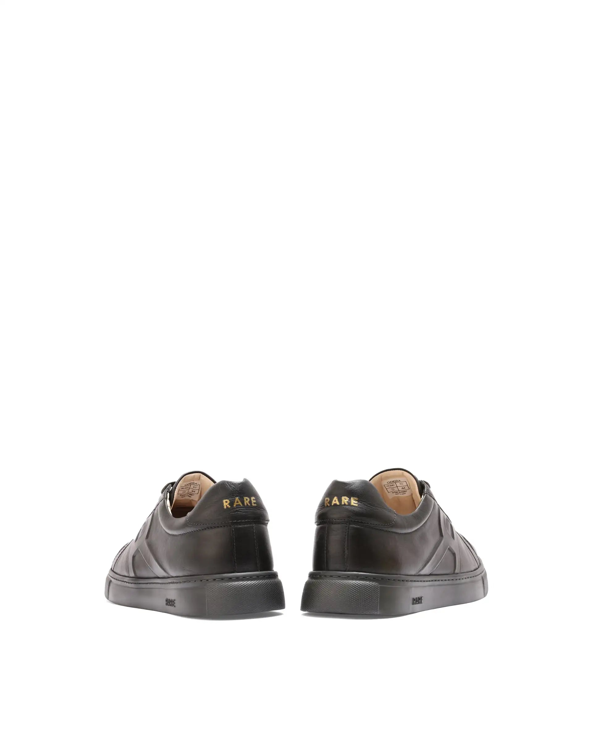 Rare Rabbit Men's Odessa Green Genuine Leather Round Toe Low-Top Lace-Up Monochromatic Sneaker