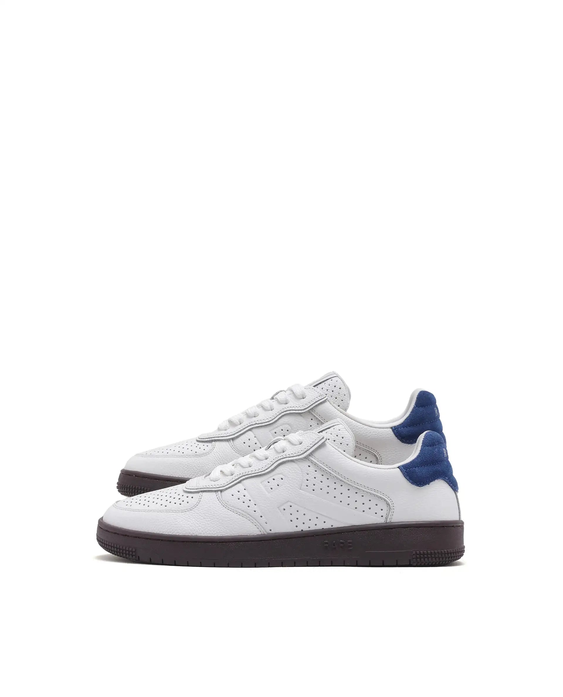 Rare Rabbit Men's Orbiton Off White Milled Leather Perforated Details Low-Top Lace-Up Monotone Sneaker Shoes