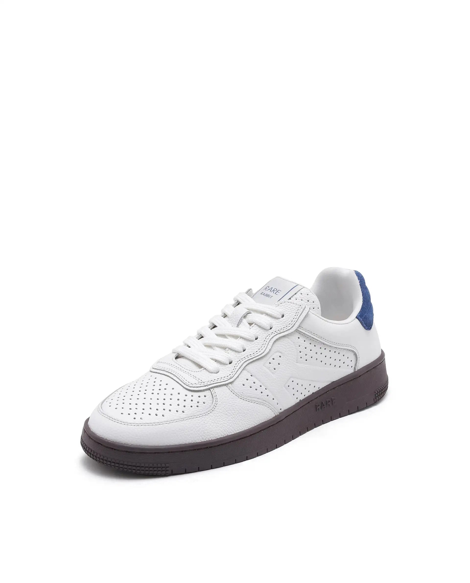 Rare Rabbit Men's Orbiton Off White Milled Leather Perforated Details Low-Top Lace-Up Monotone Sneaker Shoes