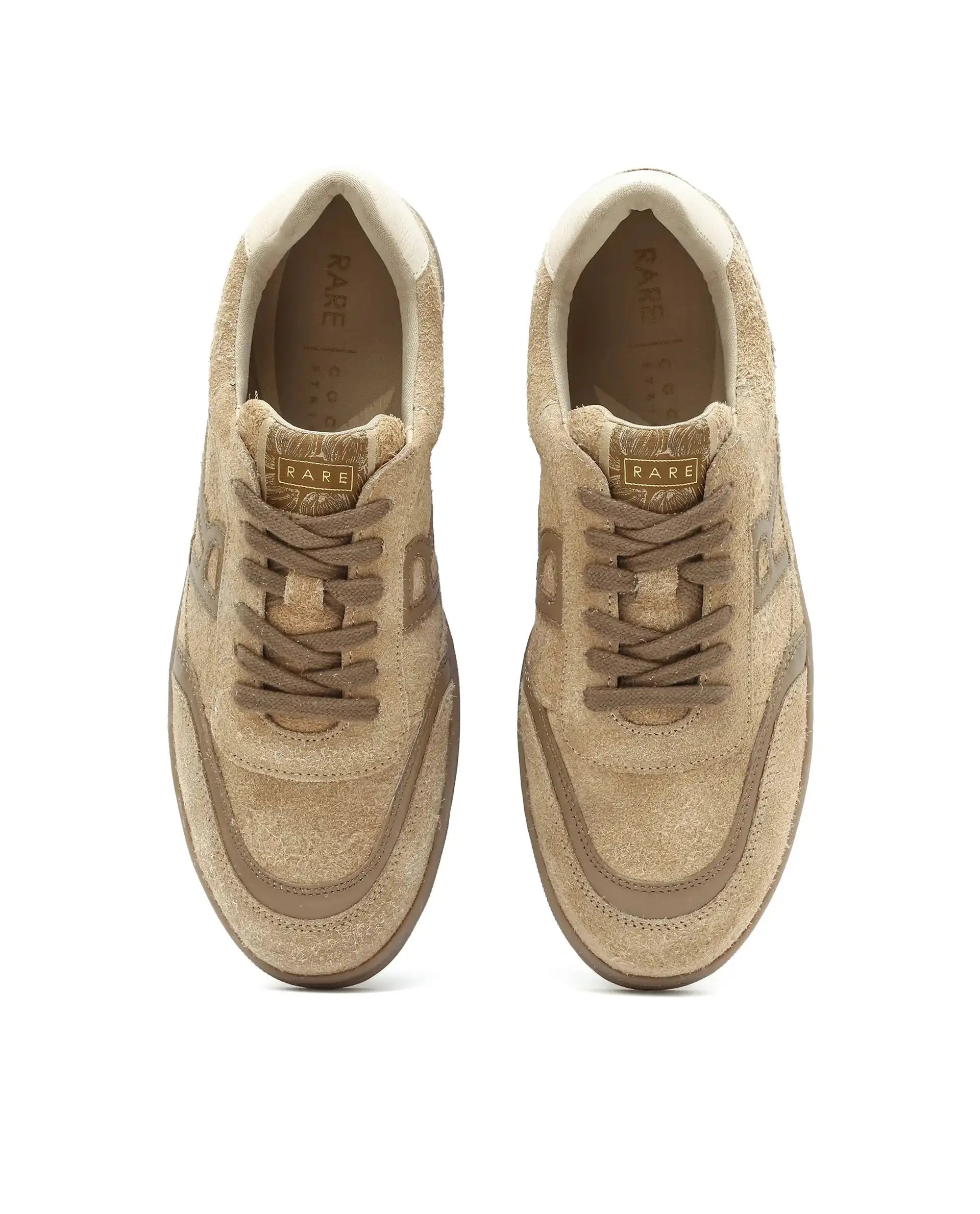 Rare Rabbit Men Orla Beige Lace-Up Closure Suede Sneaker