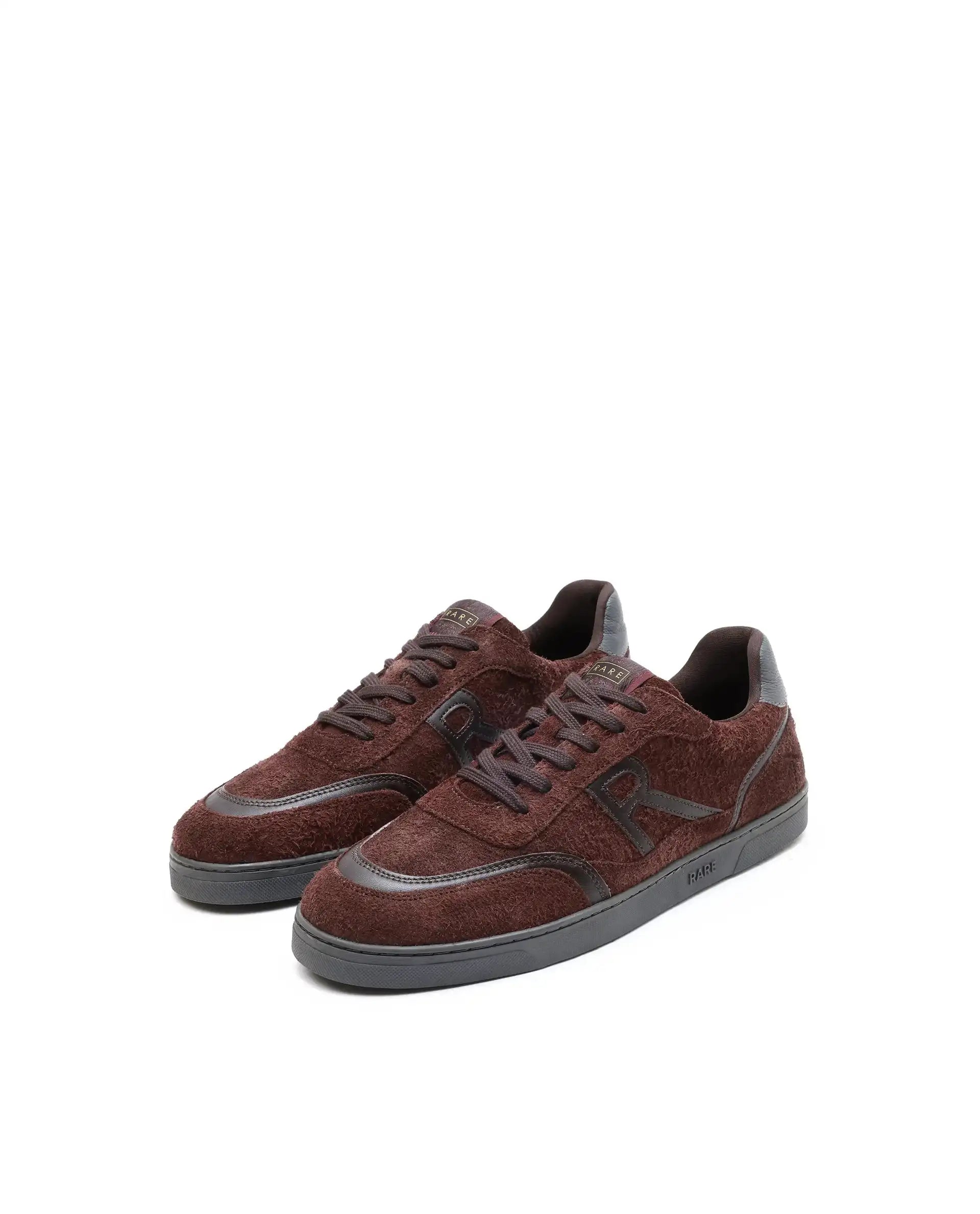 Rare Rabbit Men Orla Burgundy Lace-Up Closure Suede Sneaker