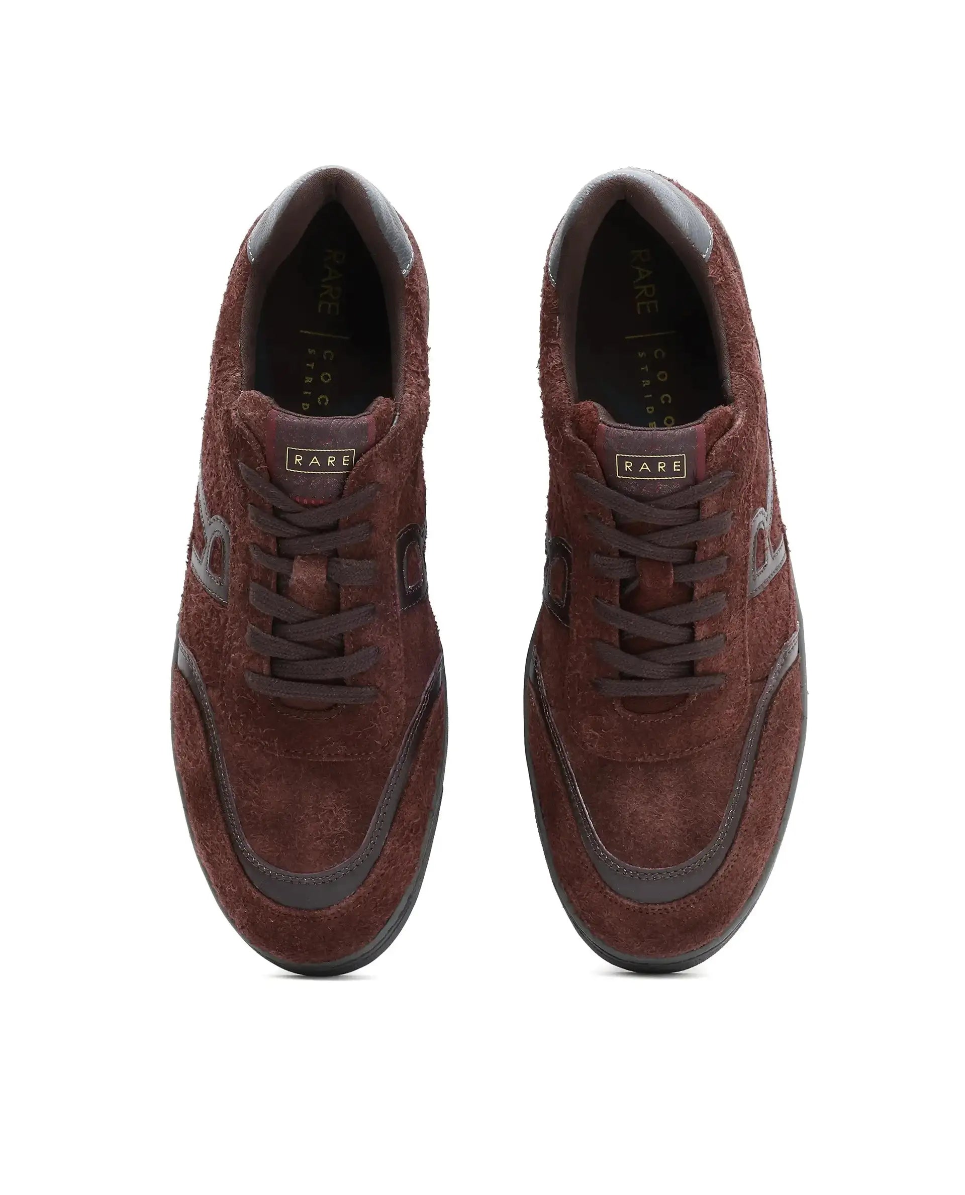Rare Rabbit Men Orla Burgundy Lace-Up Closure Suede Sneaker