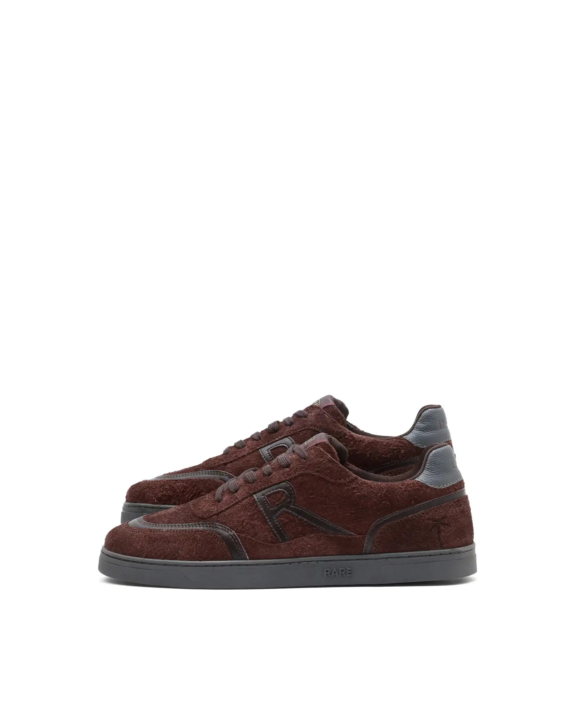 Rare Rabbit Men Orla Burgundy Lace-Up Closure Suede Sneaker