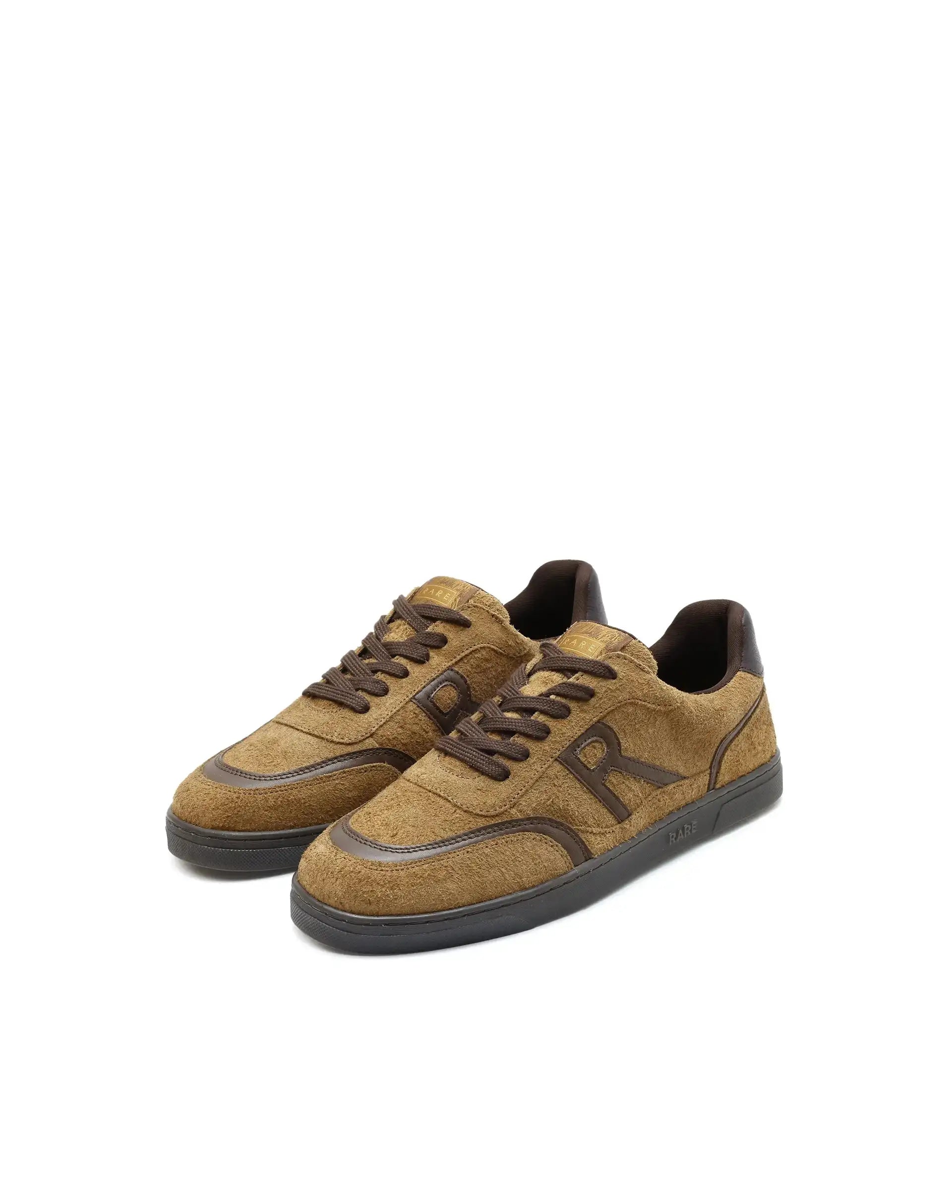 Rare Rabbit Men Orla Camel Lace-Up Closure Suede Sneaker