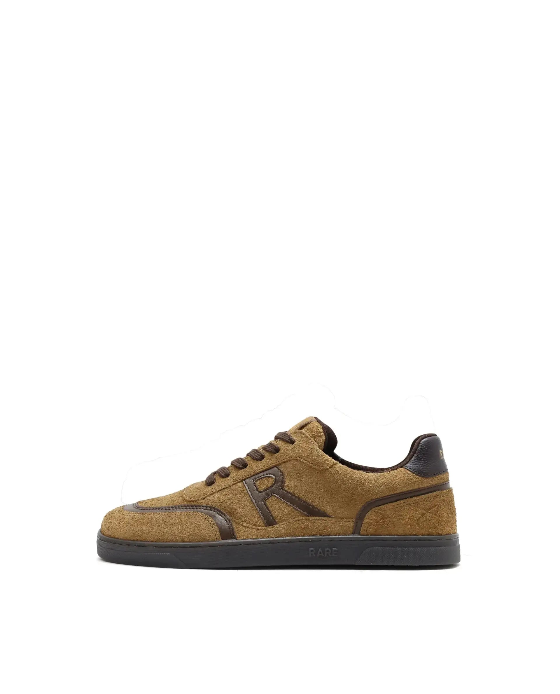 Rare Rabbit Men Orla Camel Lace-Up Closure Suede Sneaker