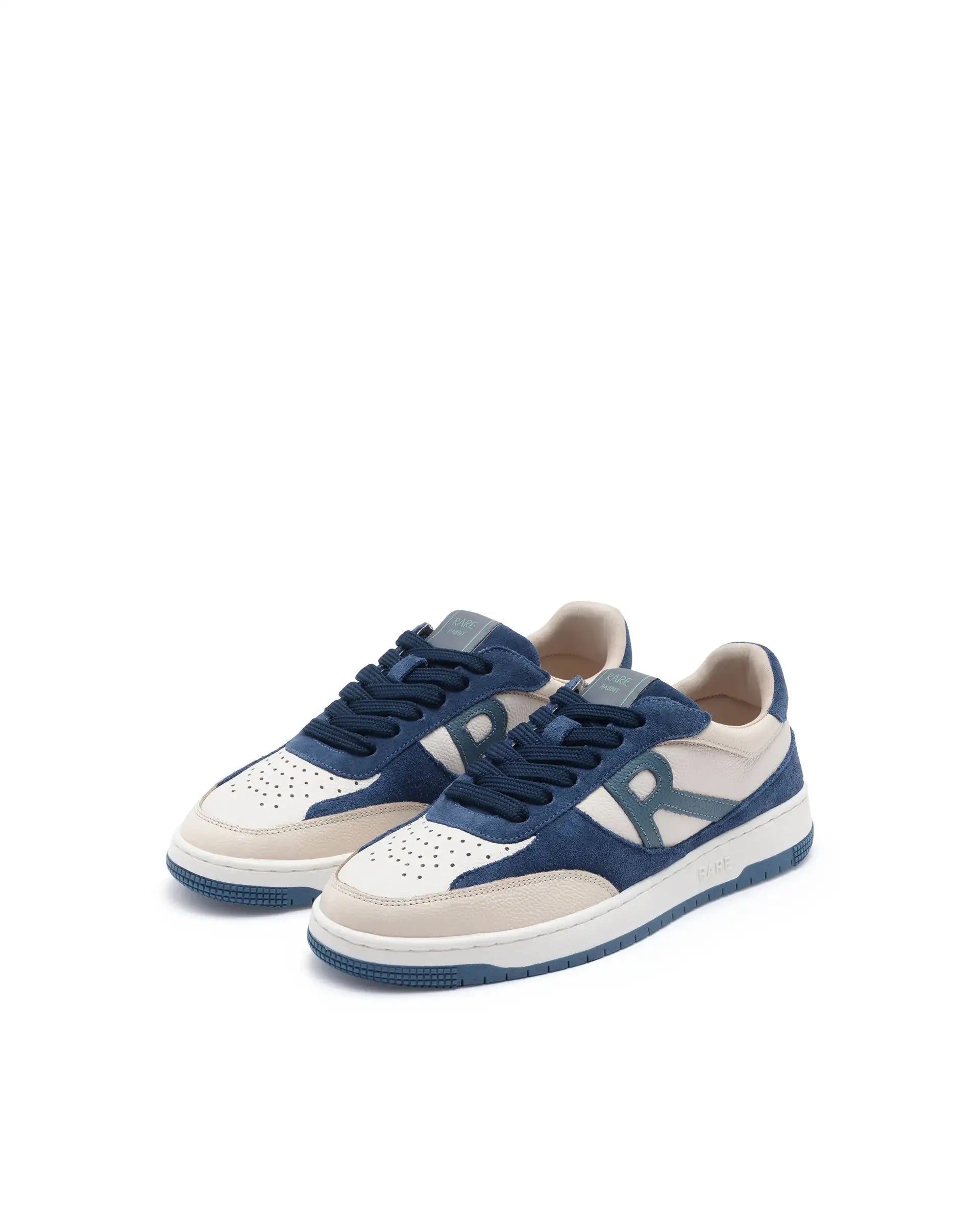 Rare Rabbit Men's Parallax Teal / Beige Plain Shoes