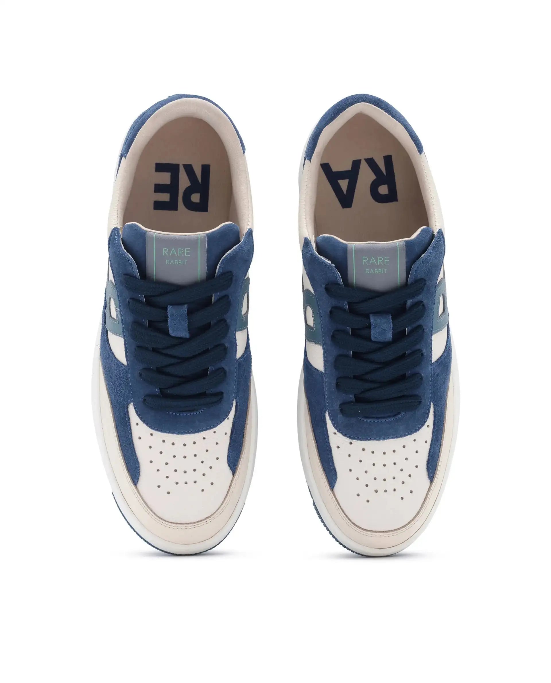 Rare Rabbit Men's Parallax Teal / Beige Plain Shoes