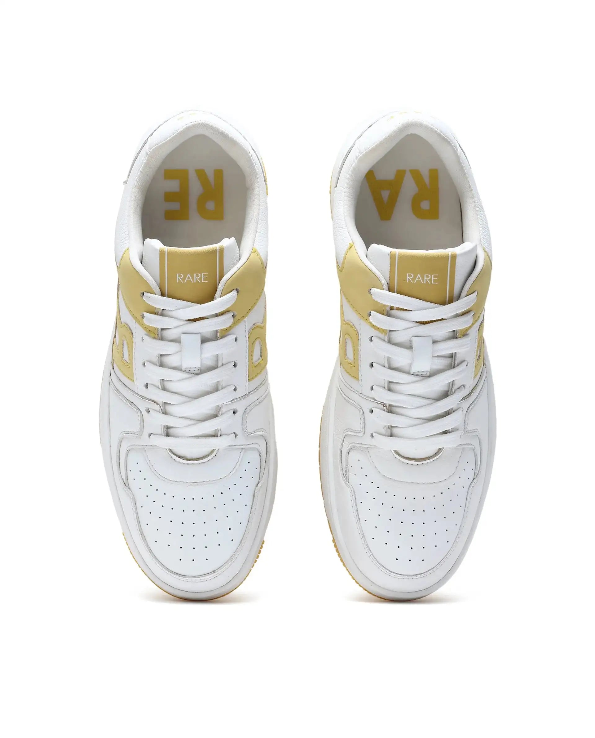 Rare Rabbit Men's Phantom Yellow Micro Fiber Navy Causal Sneaker