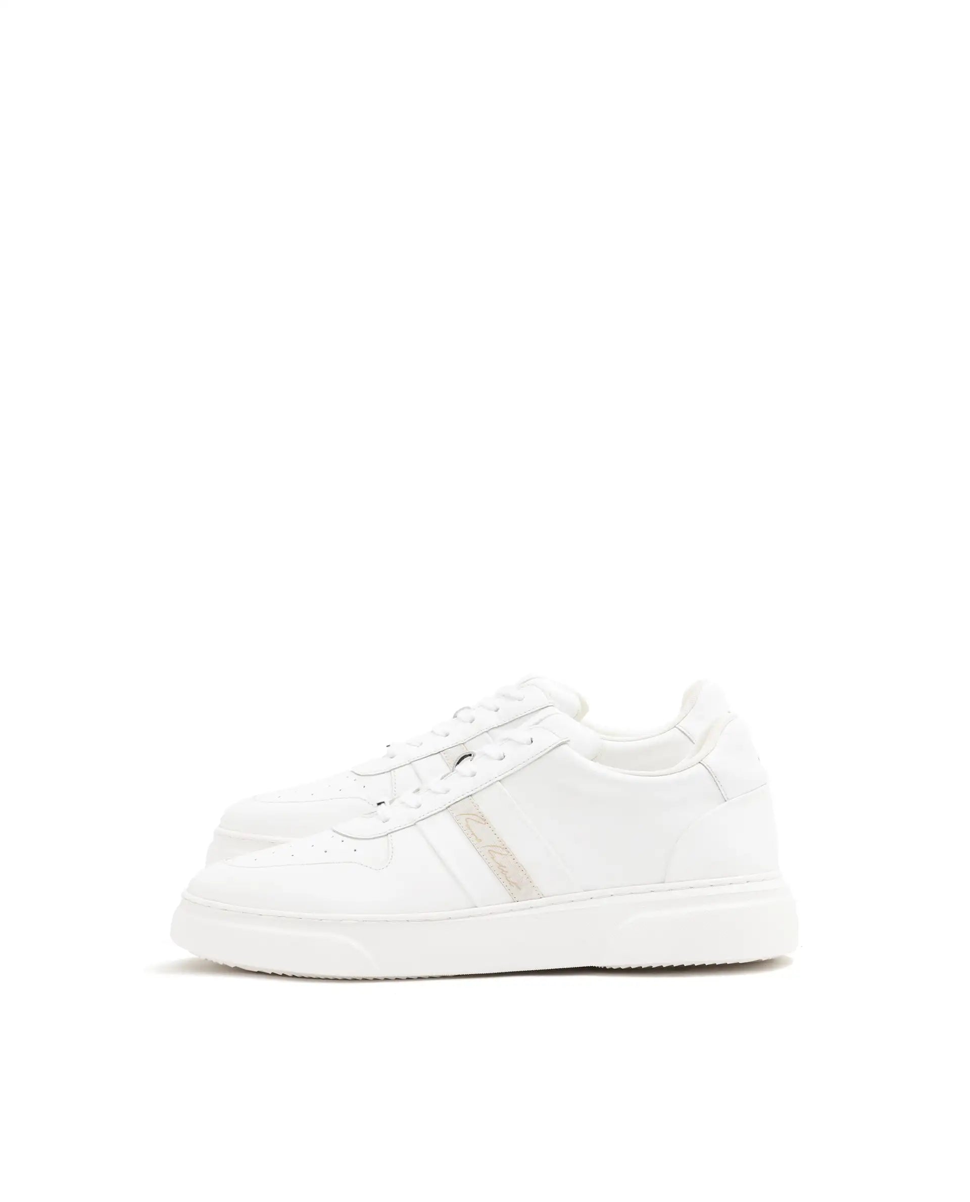 Rare Rabbit Mens Polaris White Round Toe Low Top Lace-Up Sneaker Shoes
