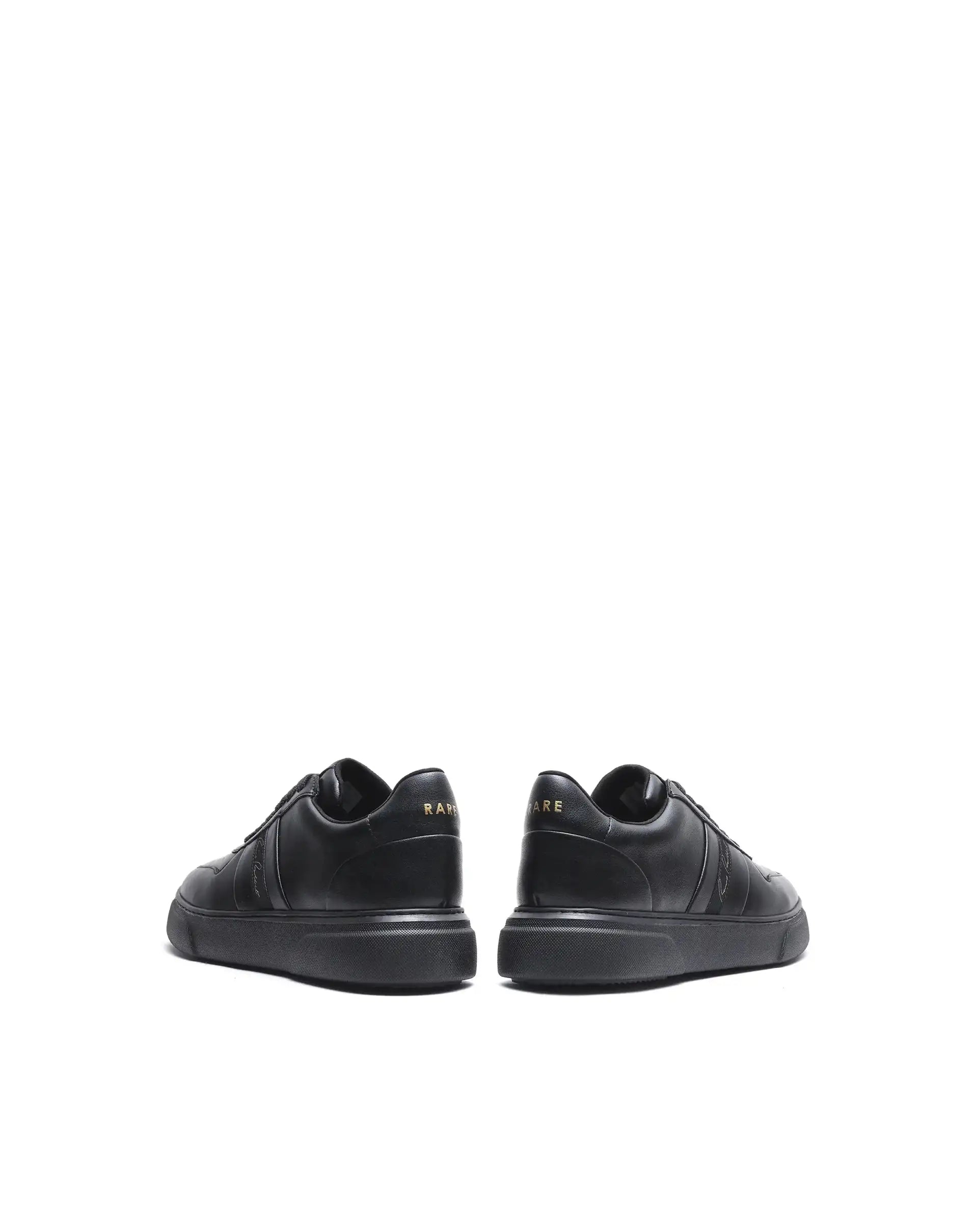 Rare Rabbit Men's Pulse Black Micro Leather Sneaker