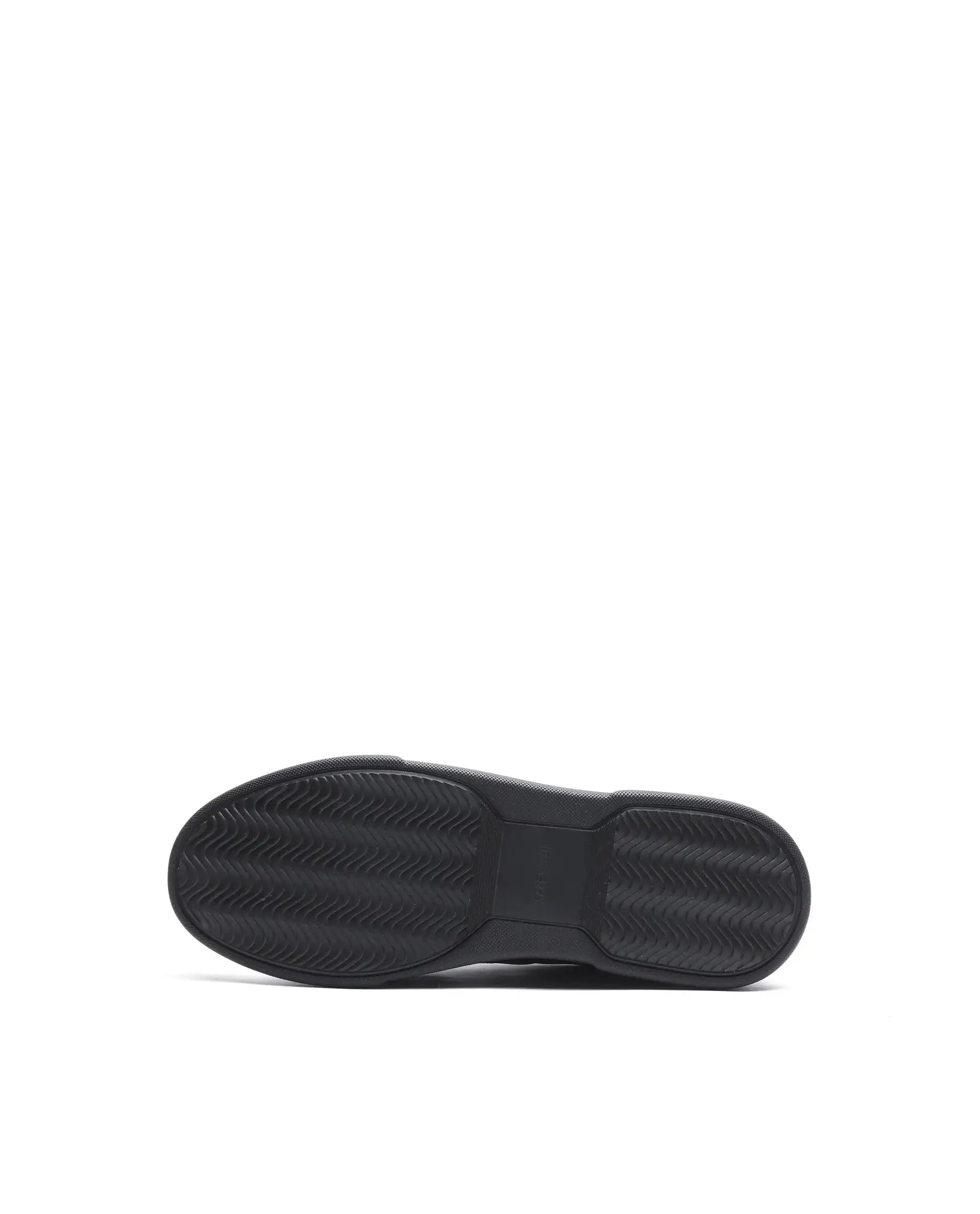 Rare Rabbit Men's Pulse Black Micro Leather Sneaker