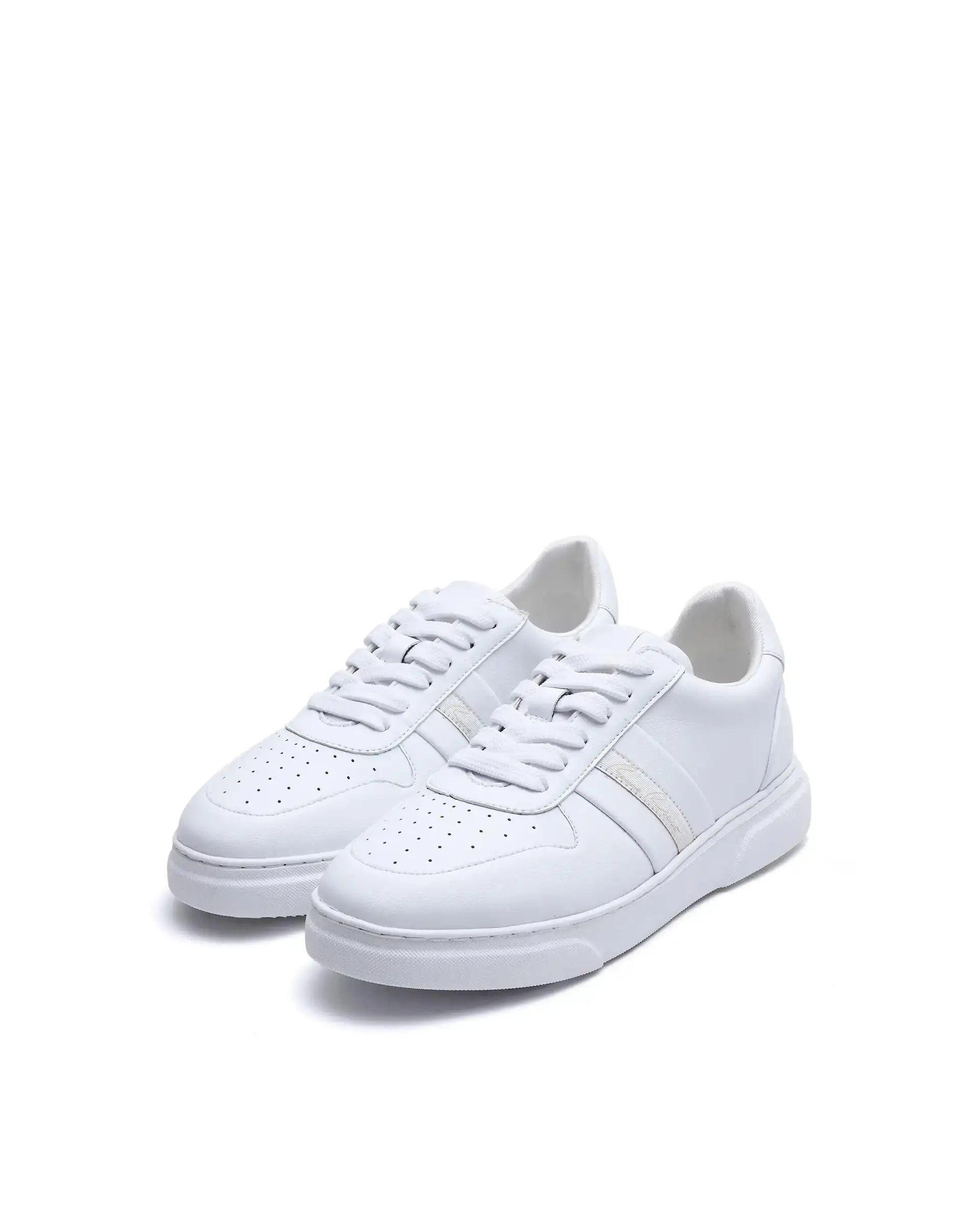 Rare Rabbit Men's Pulse White Micro Leather Sneaker