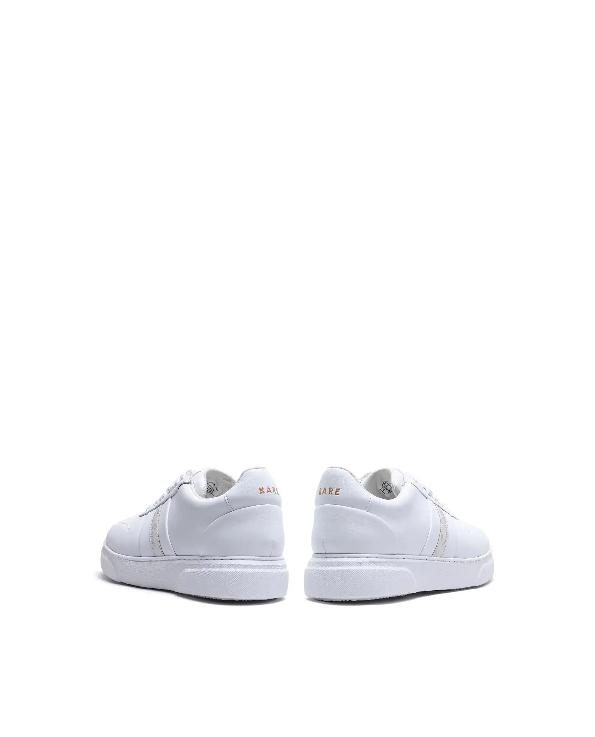 Rare Rabbit Men's Pulse White Micro Leather Sneaker