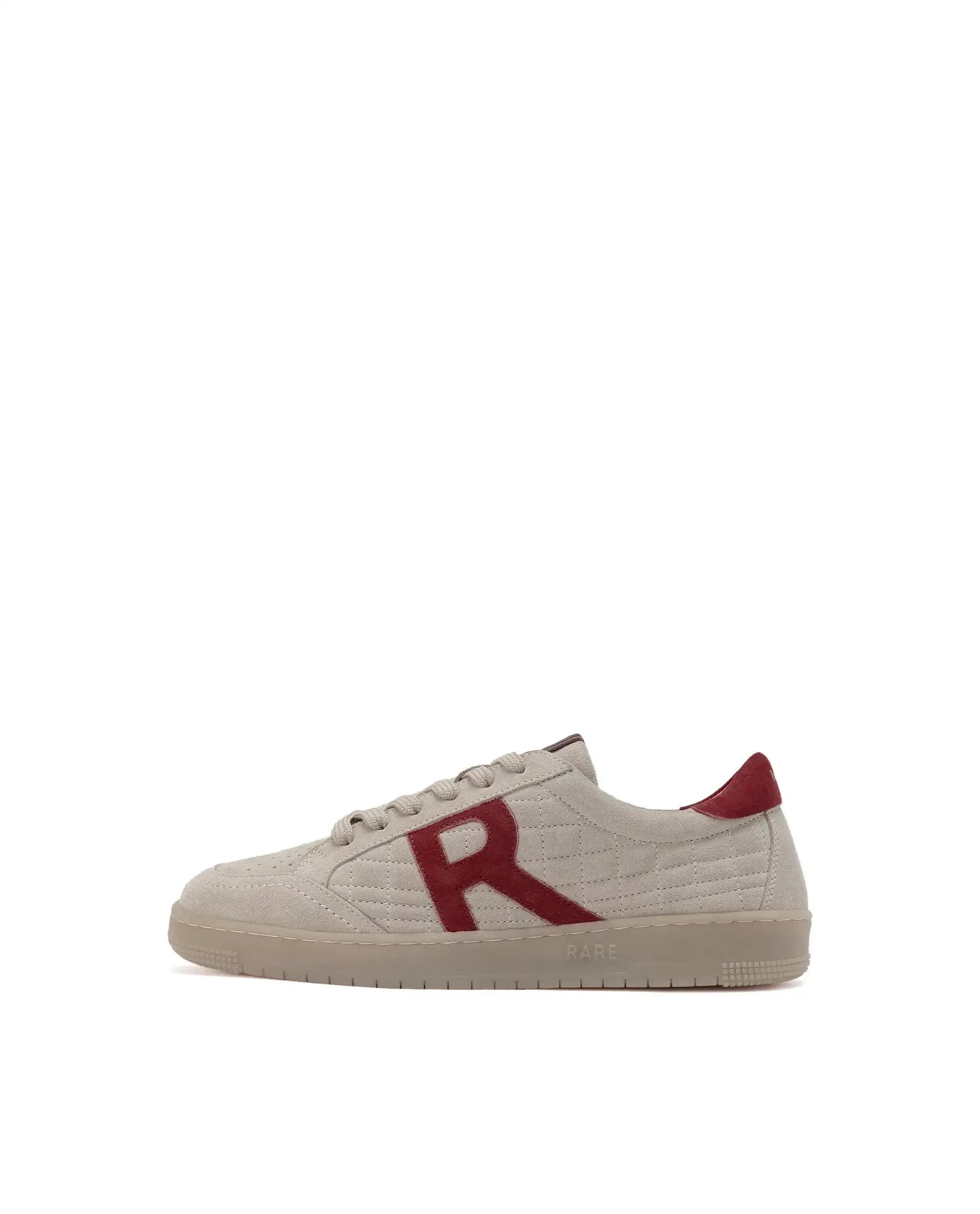 Rare Rabbit Men Quilt Beige Premium Suede Fabric Low-Top Lace Up Quilted Sneaker Shoes