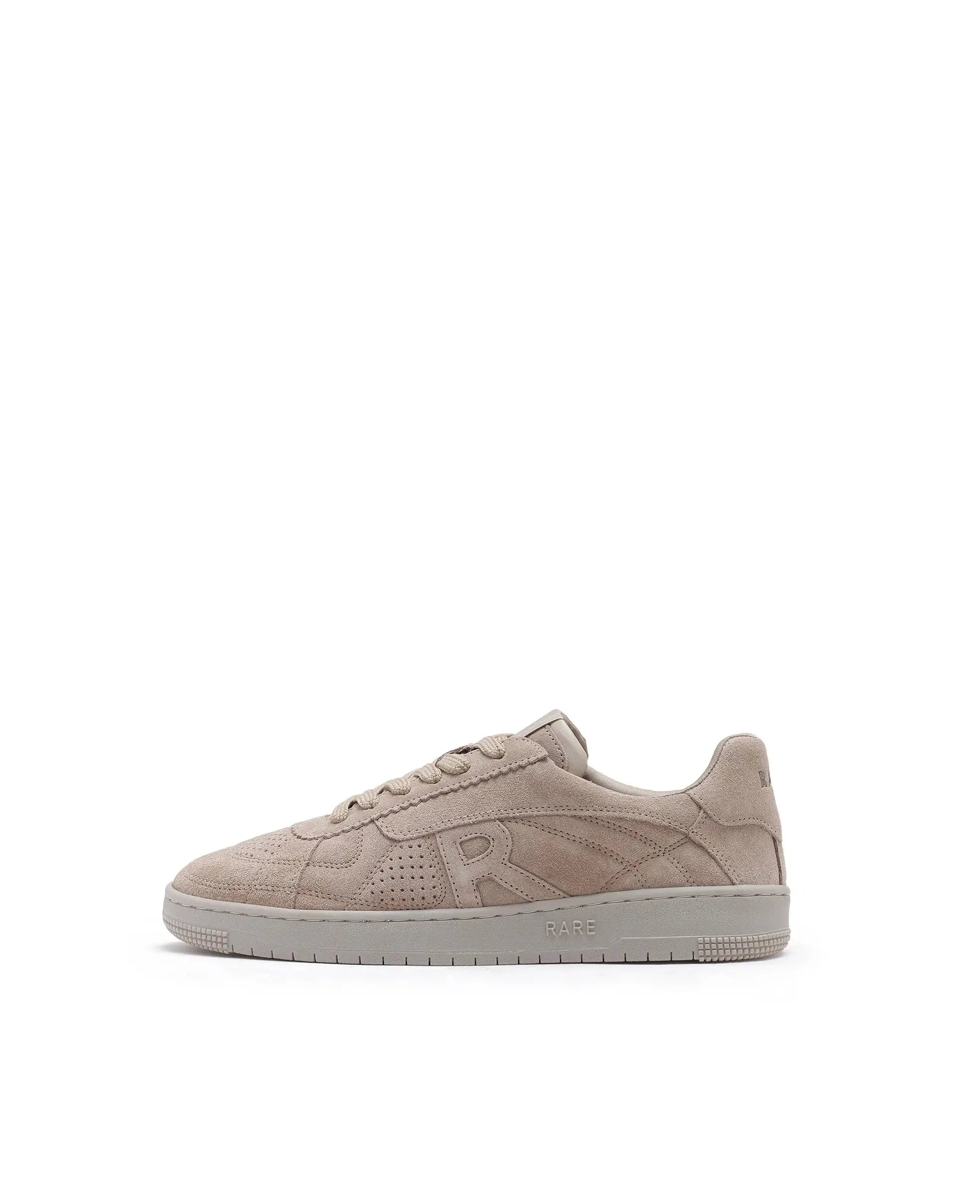 Rare Rabbit Men Ragno Biege Genuine Suede Leather Low-Top Lace Up Sneaker Shoes