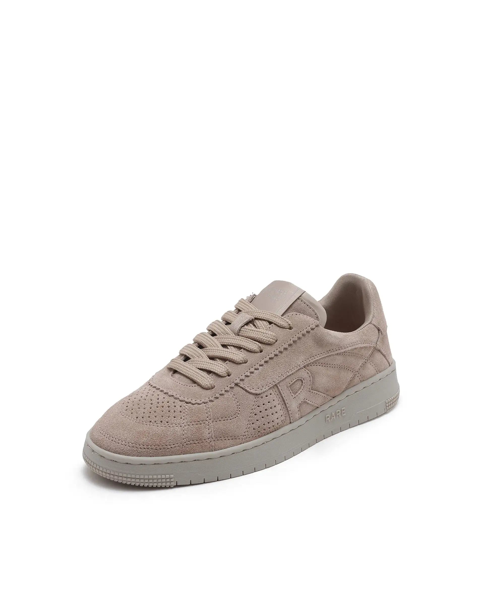 Rare Rabbit Men Ragno Biege Genuine Suede Leather Low-Top Lace Up Sneaker Shoes