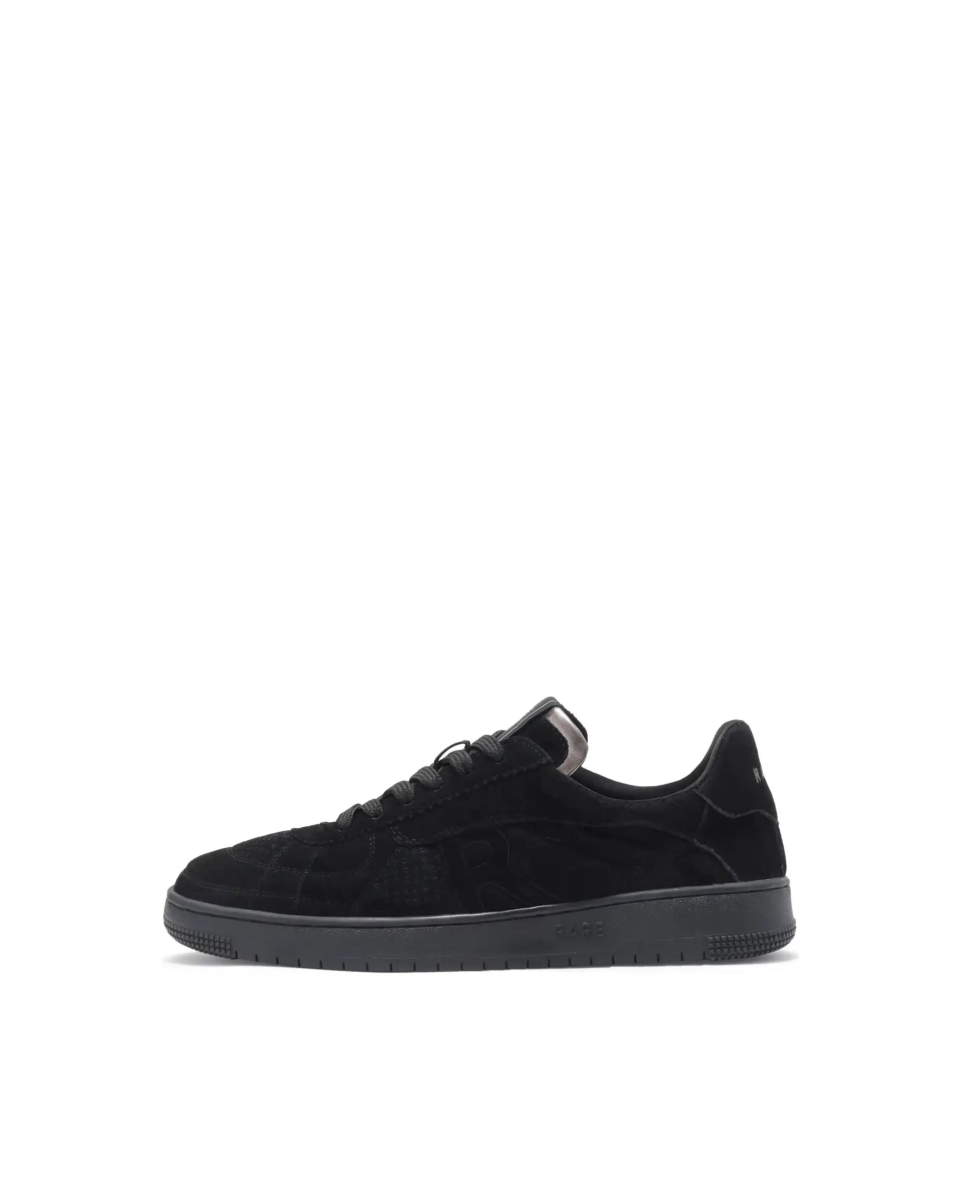Rare Rabbit Men Ragno Black Genuine Suede Leather Low-Top Lace Up Sneaker Shoes