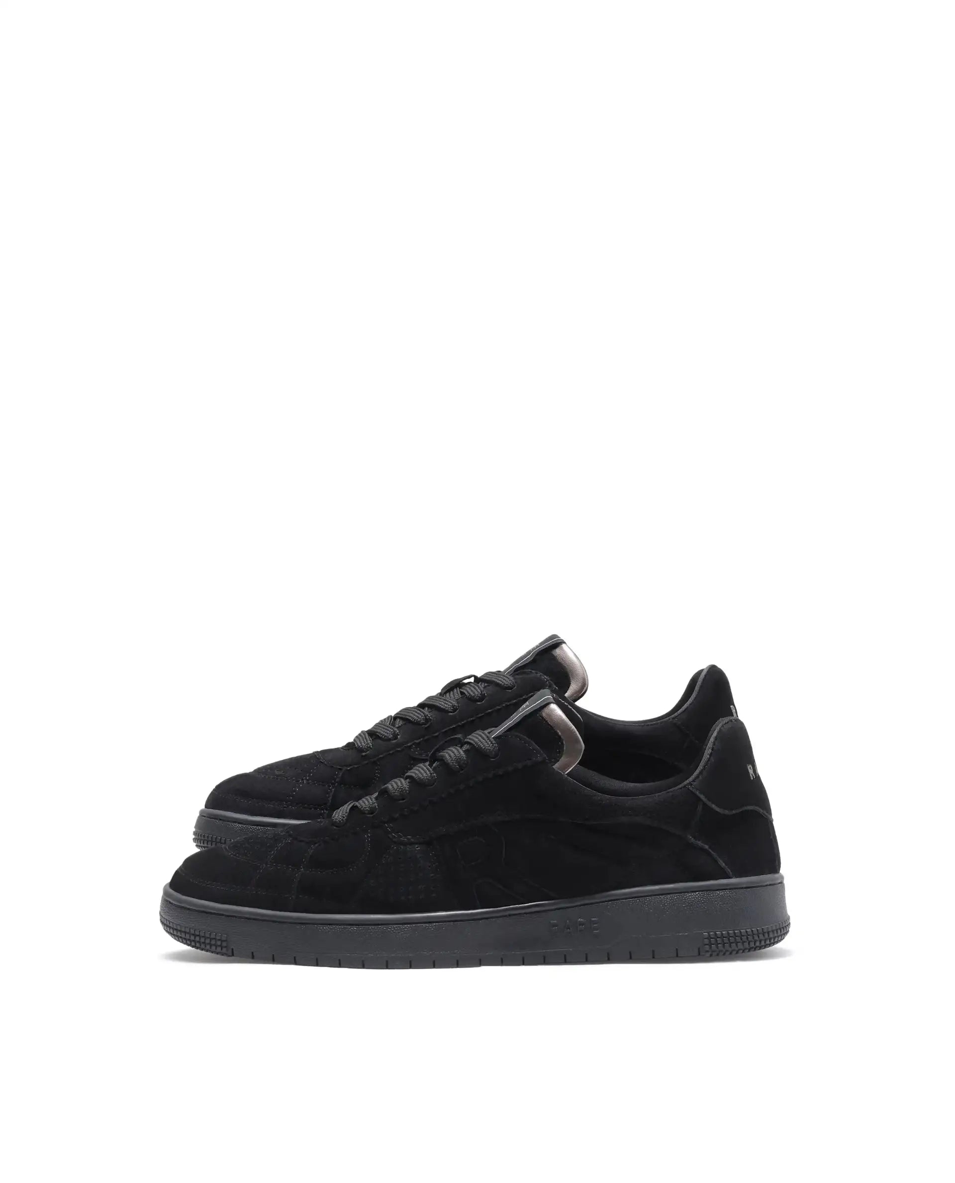 Rare Rabbit Men Ragno Black Genuine Suede Leather Low-Top Lace Up Sneaker Shoes