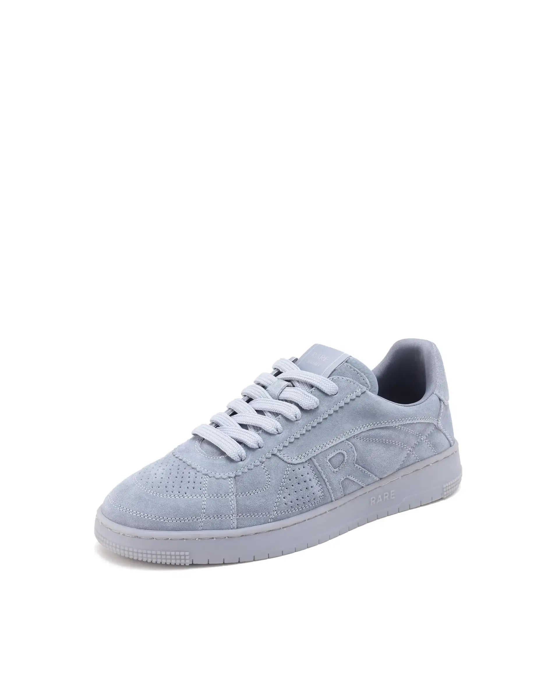 Rare Rabbit Men's Ragno Grey Genuine Suede Leather Low-Top Lace Up Sneaker Shoes
