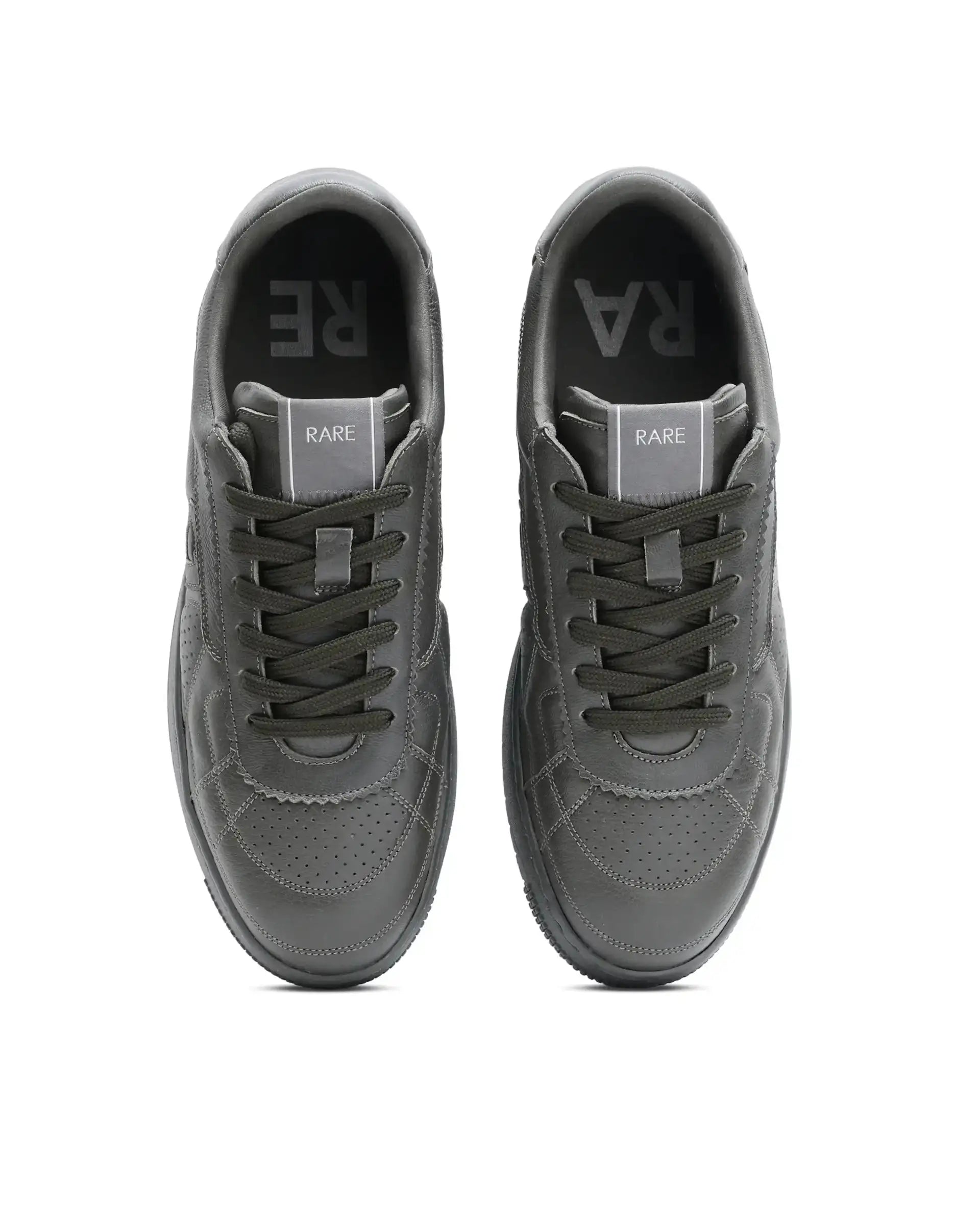 Rare Rabbit Men's Rango Olive Leather Lace-Up Closure Sneaker