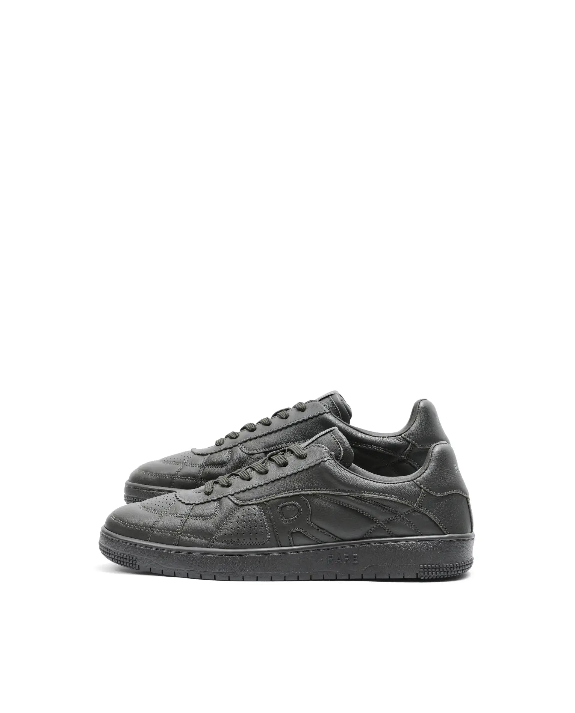 Rare Rabbit Men's Rango Olive Leather Lace-Up Closure Sneaker