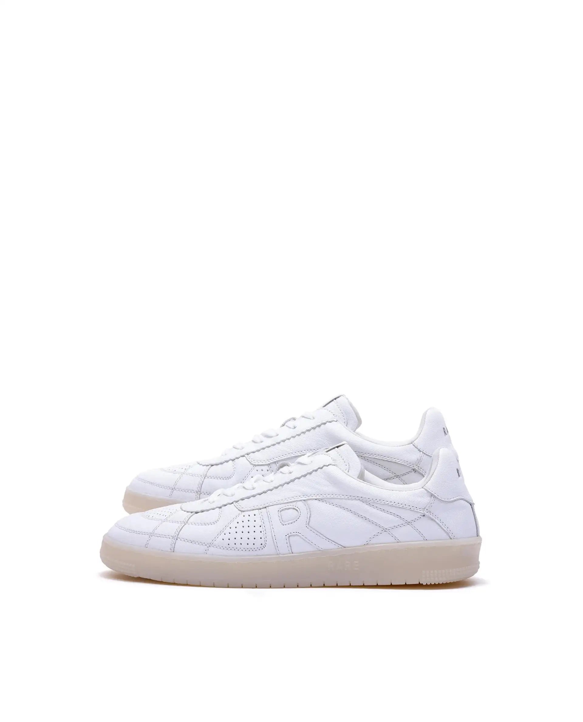 Rare Rabbit Men's Rango White Leather Lace-Up Closure Sneaker