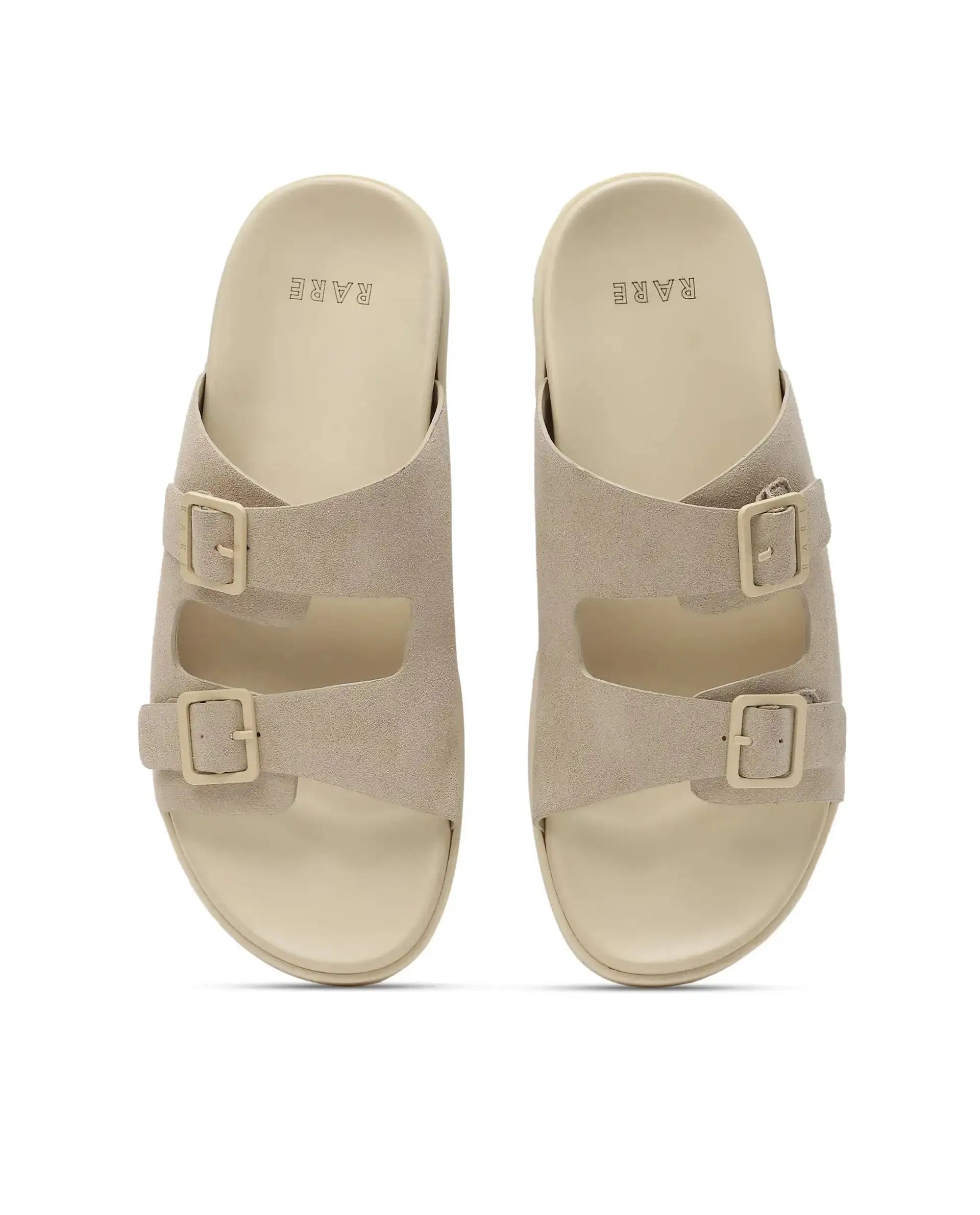 Rare Rabbit Men's Raro Beige Leather Slip-On Closure Sandal