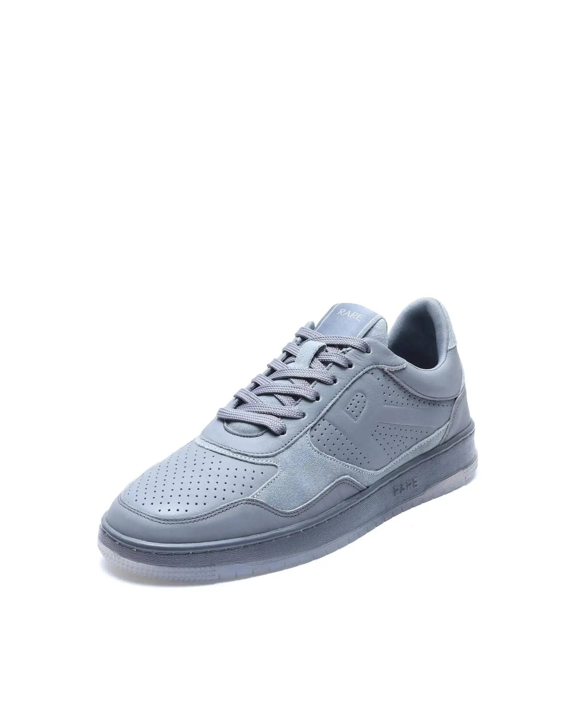 Rare Rabbit Men's Reven Grey Lace-Up Closure Leather Sneaker