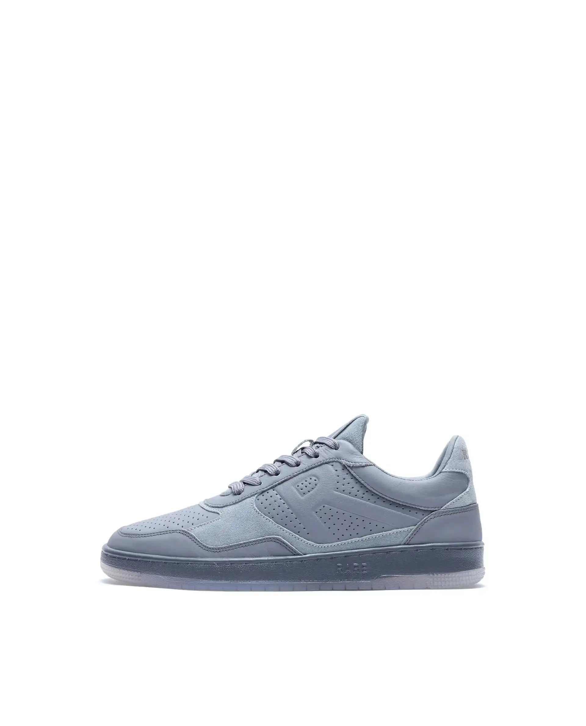 Rare Rabbit Men's Reven Grey Lace-Up Closure Leather Sneaker