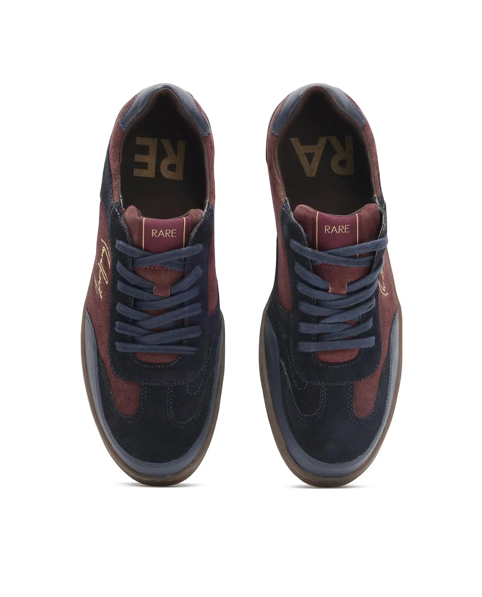 Rare Rabbit Men's Rex Brown Leather Lace-Up Closure Sneaker