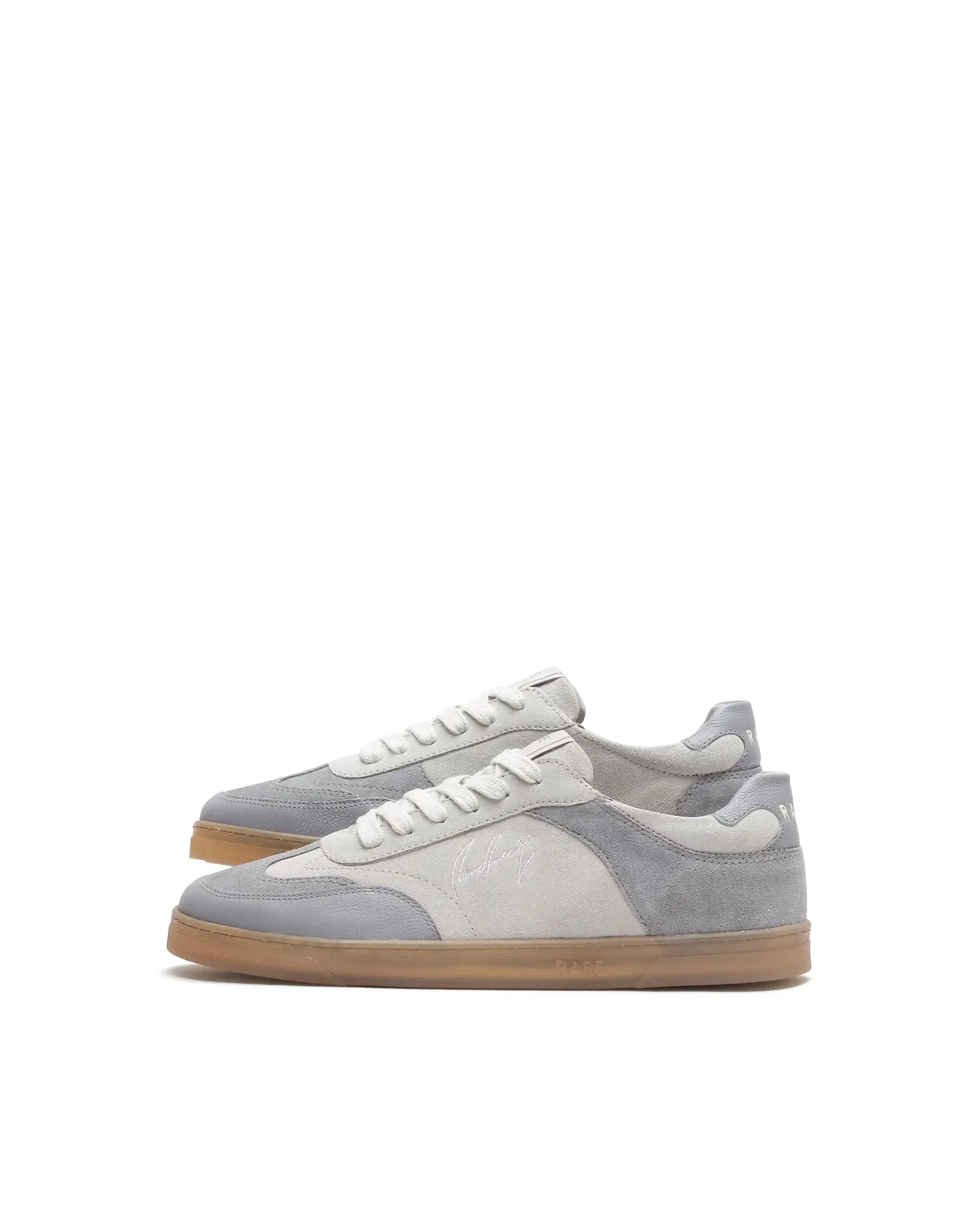 Rare Rabbit Men's Rex Grey Leather Lace-Up Closure Sneaker